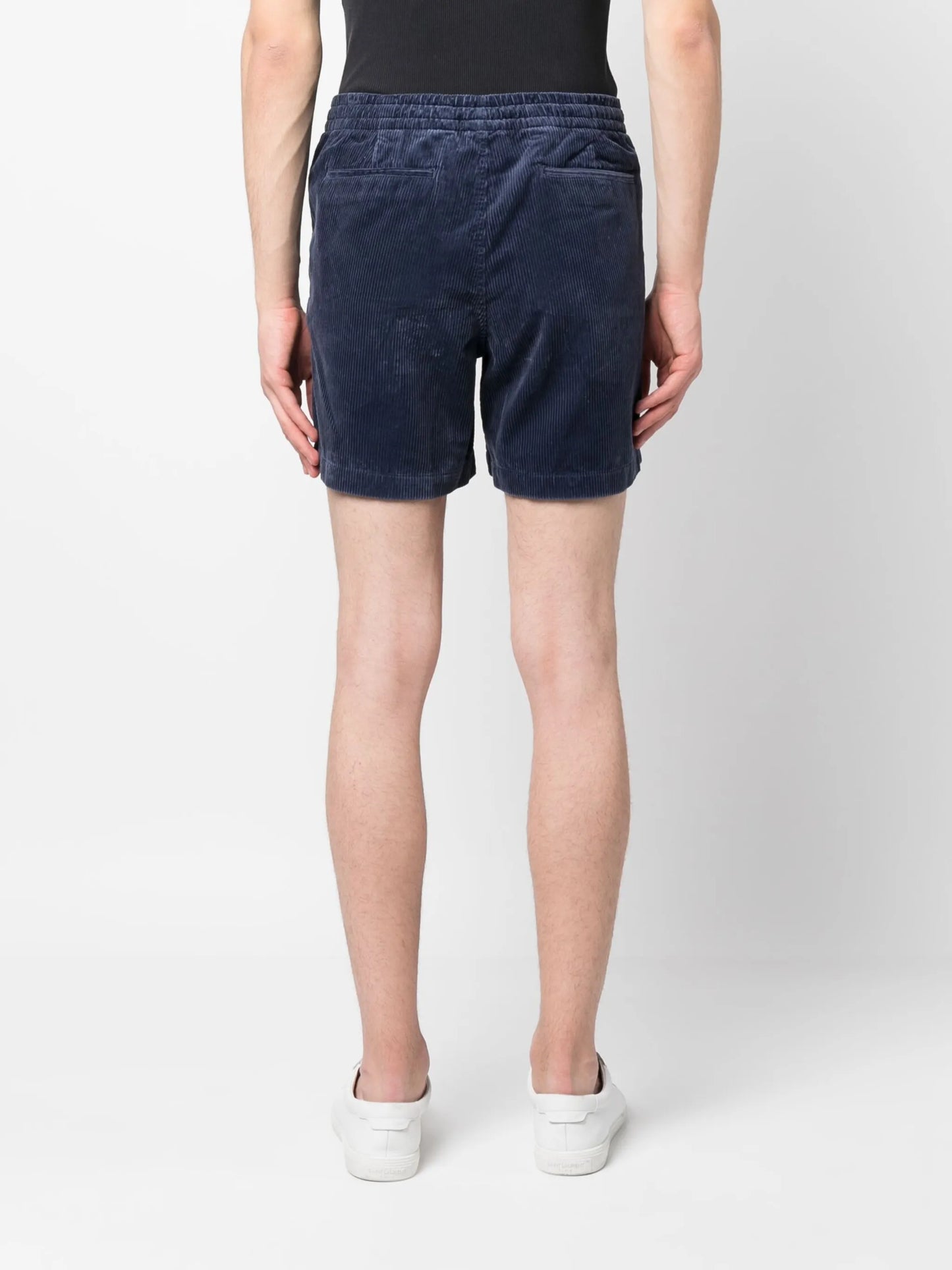 corduroy drawstring-fastening shorts
