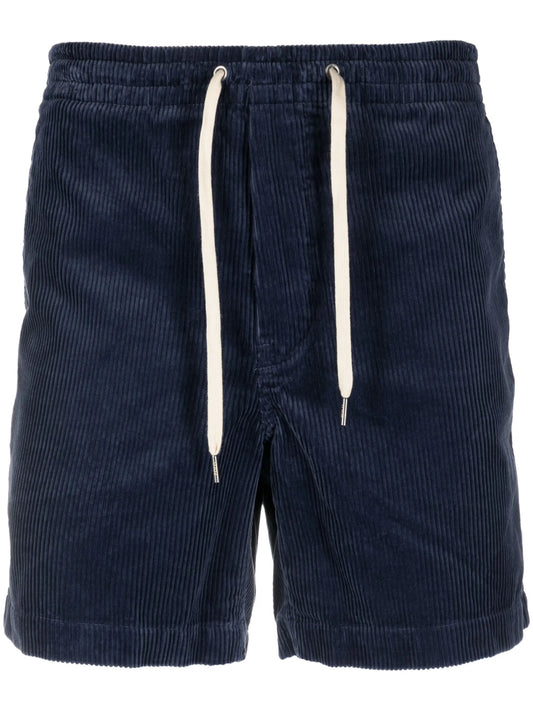 corduroy drawstring-fastening shorts