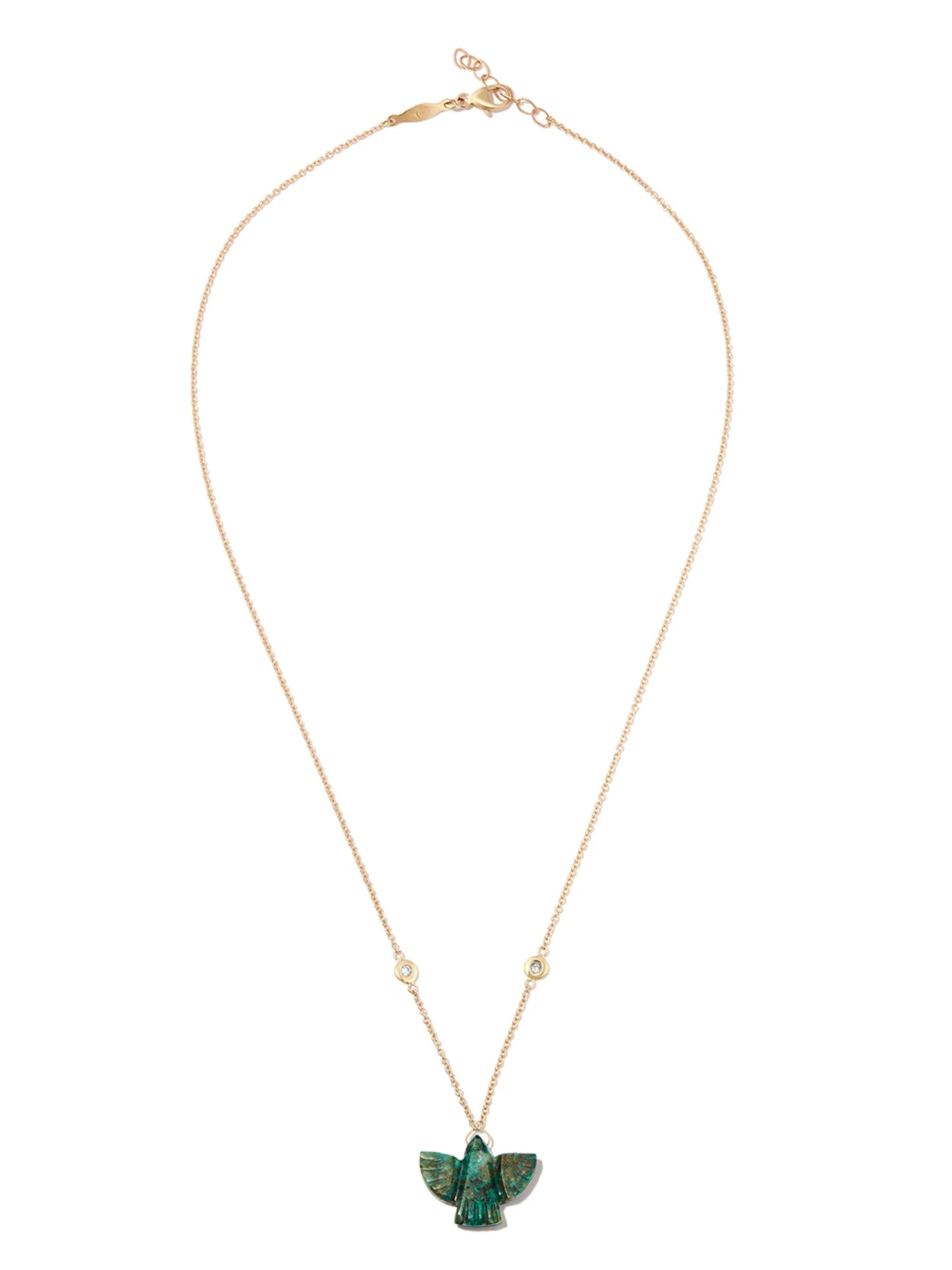 14kt yellow gold Baby Chrysocolla jade necklace