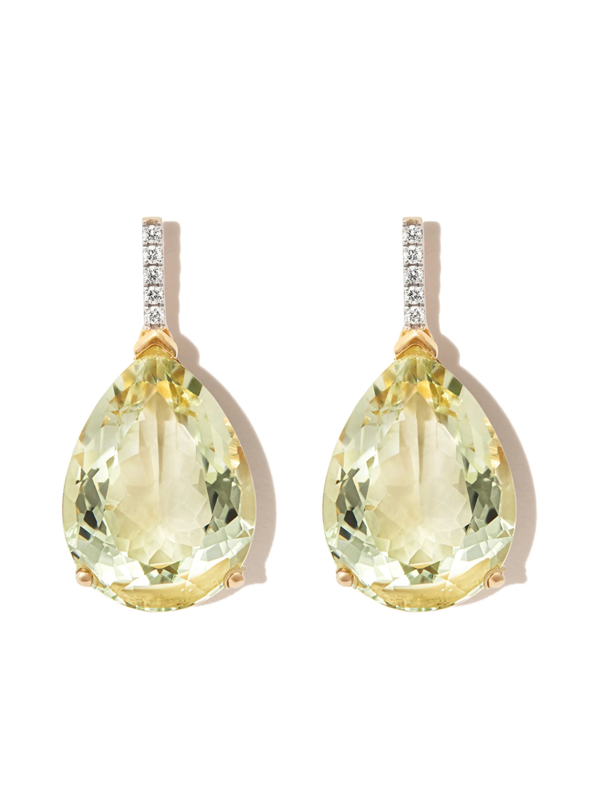 14kt yellow gold amethyst drop earrings