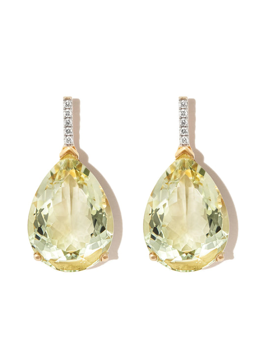 14kt yellow gold amethyst drop earrings