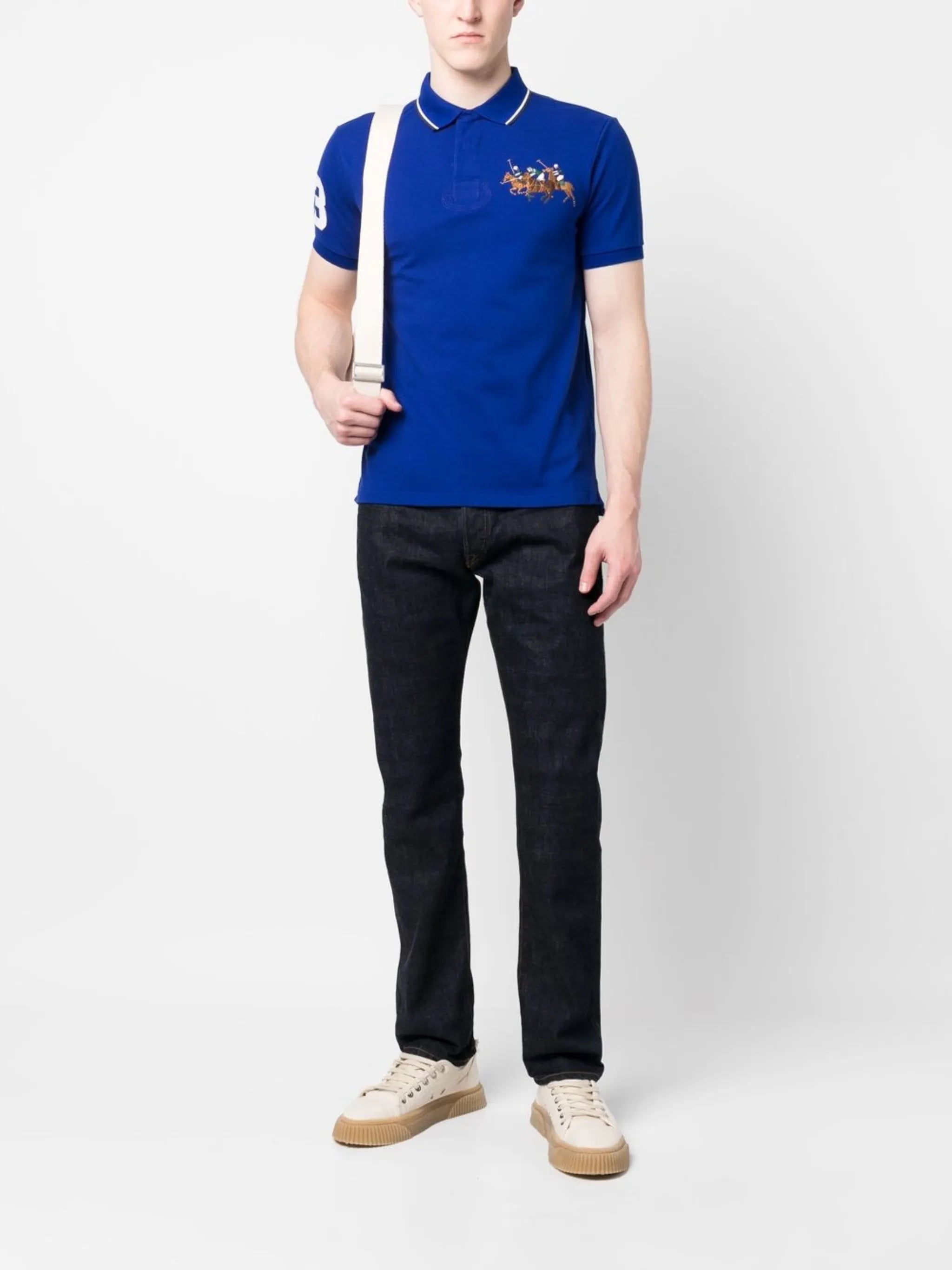 embroidered cotton polo shirt