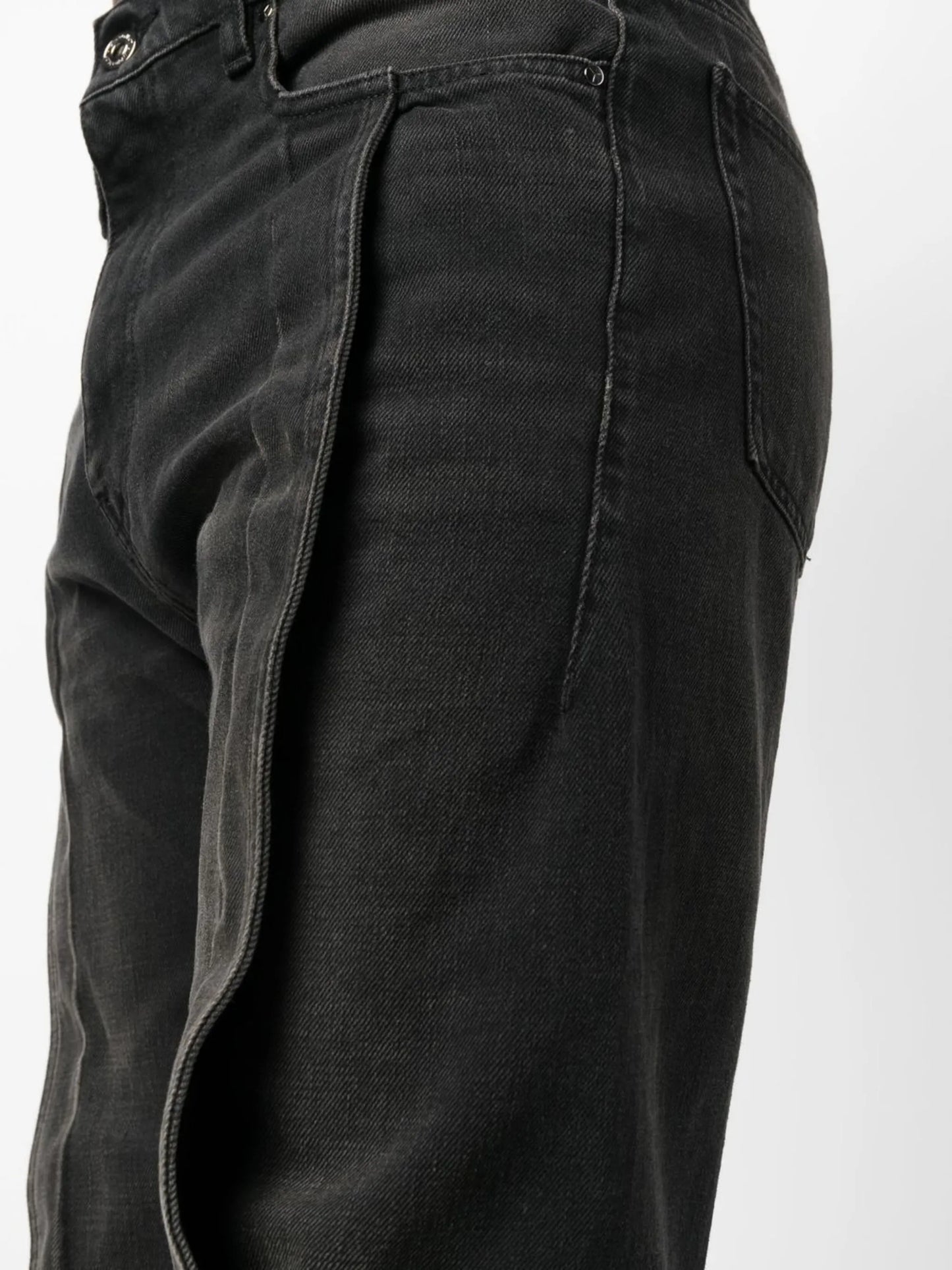 frilled straight-leg jeans