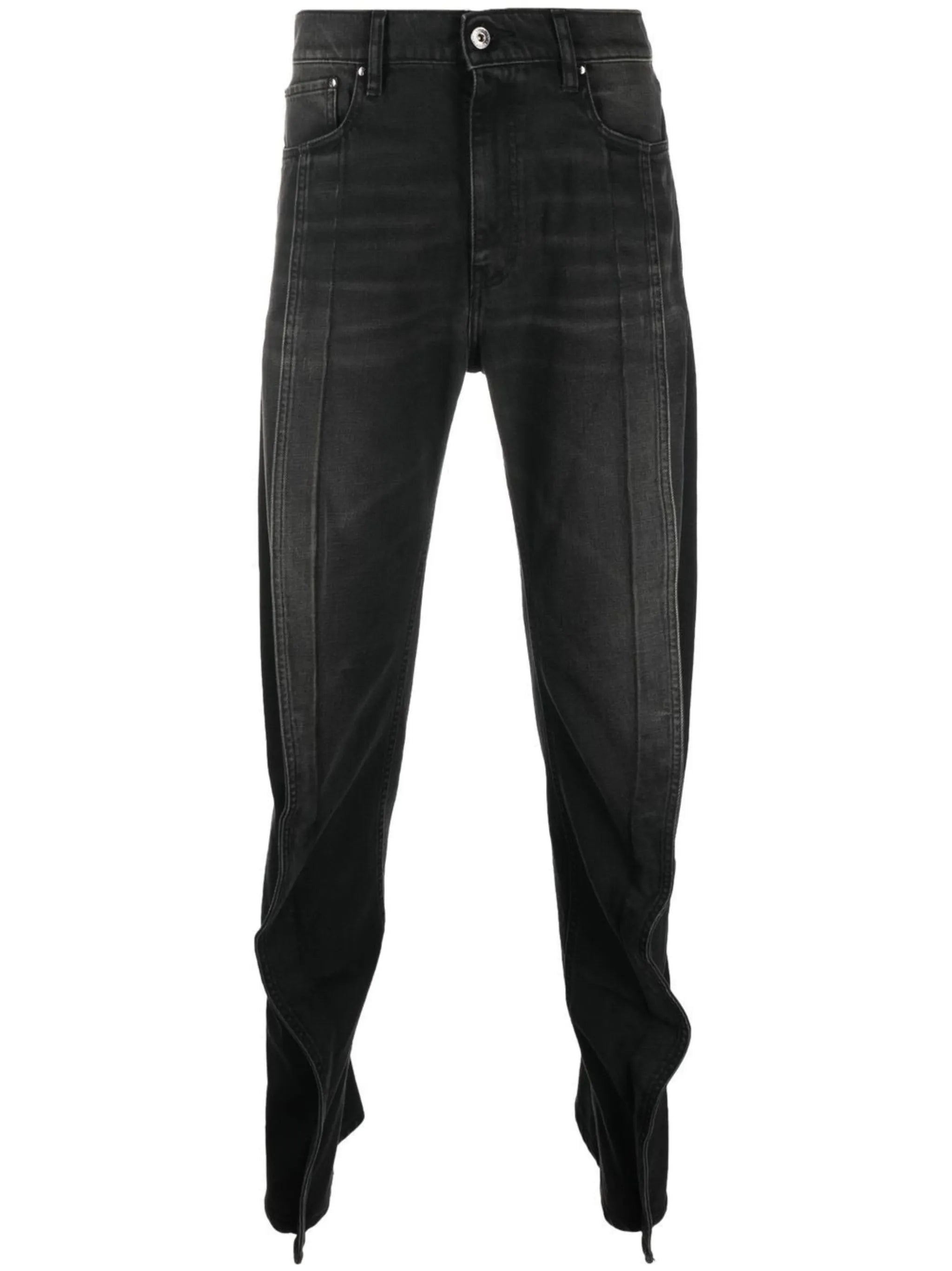frilled straight-leg jeans