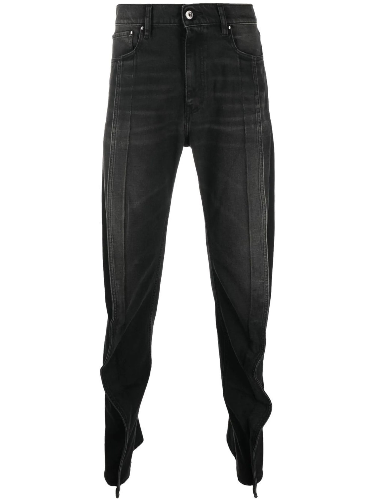 frilled straight-leg jeans