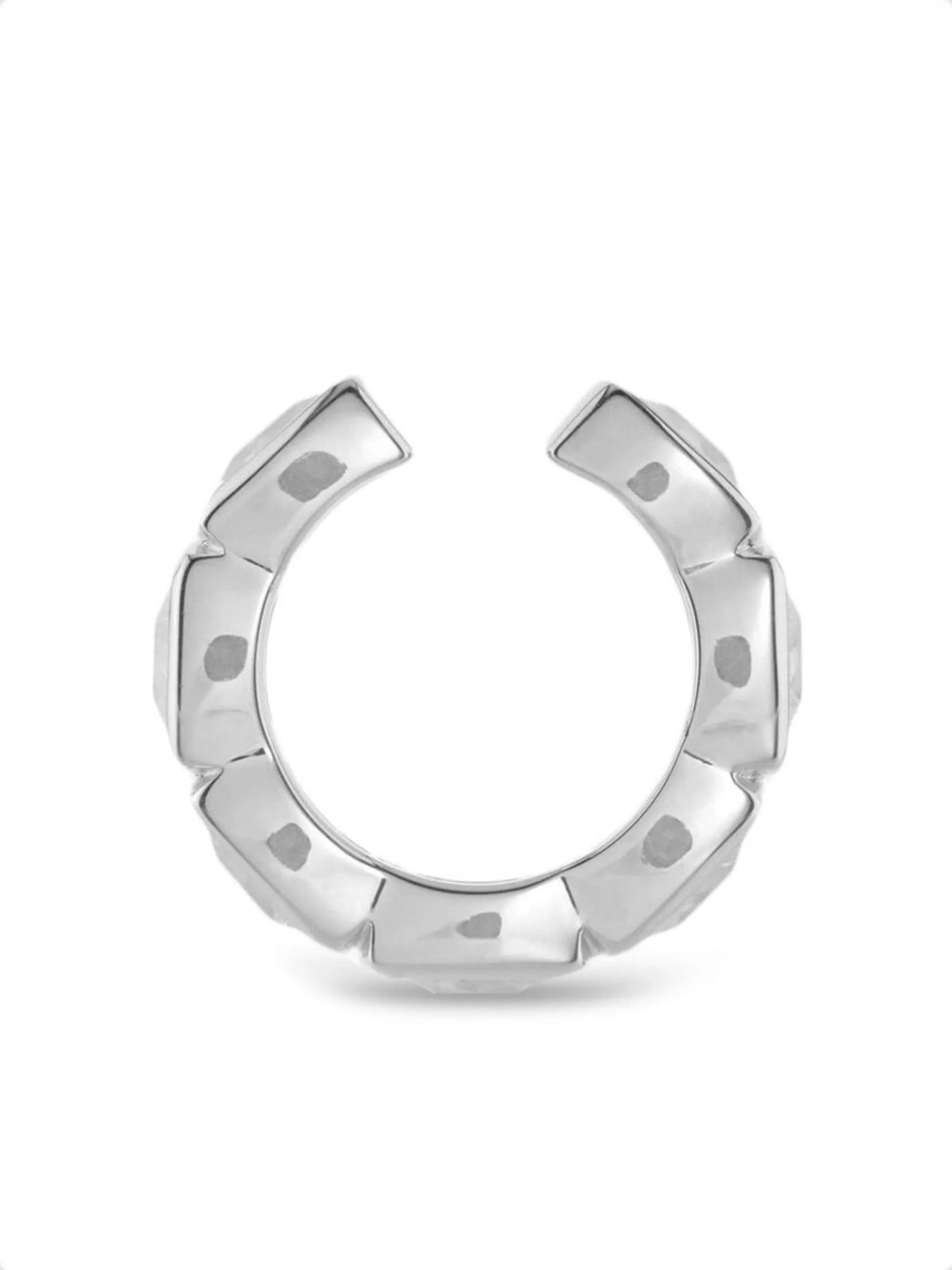 sterling silver Cushion crystal-embellished ear cuff