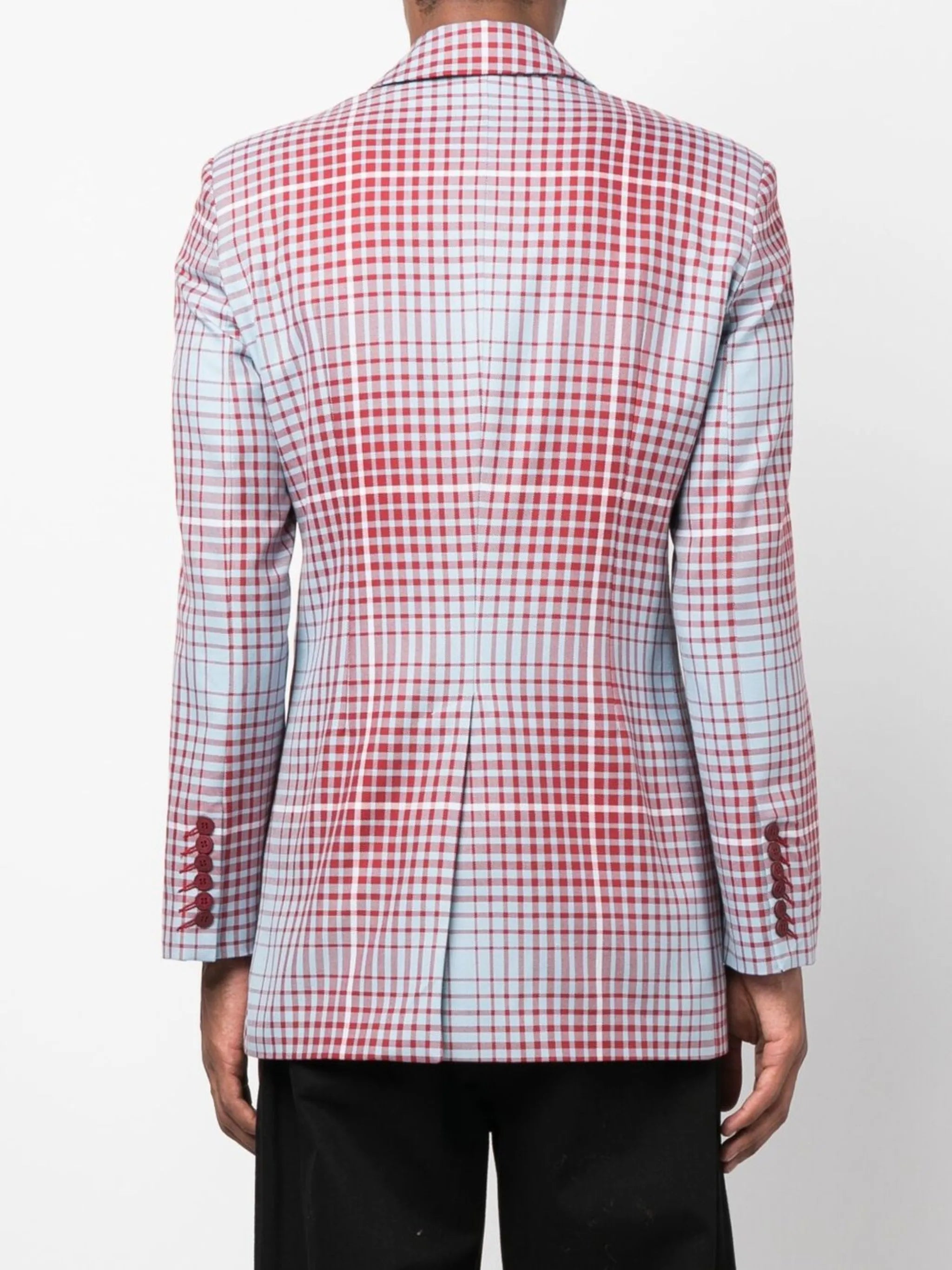 checked single-breasted jacket