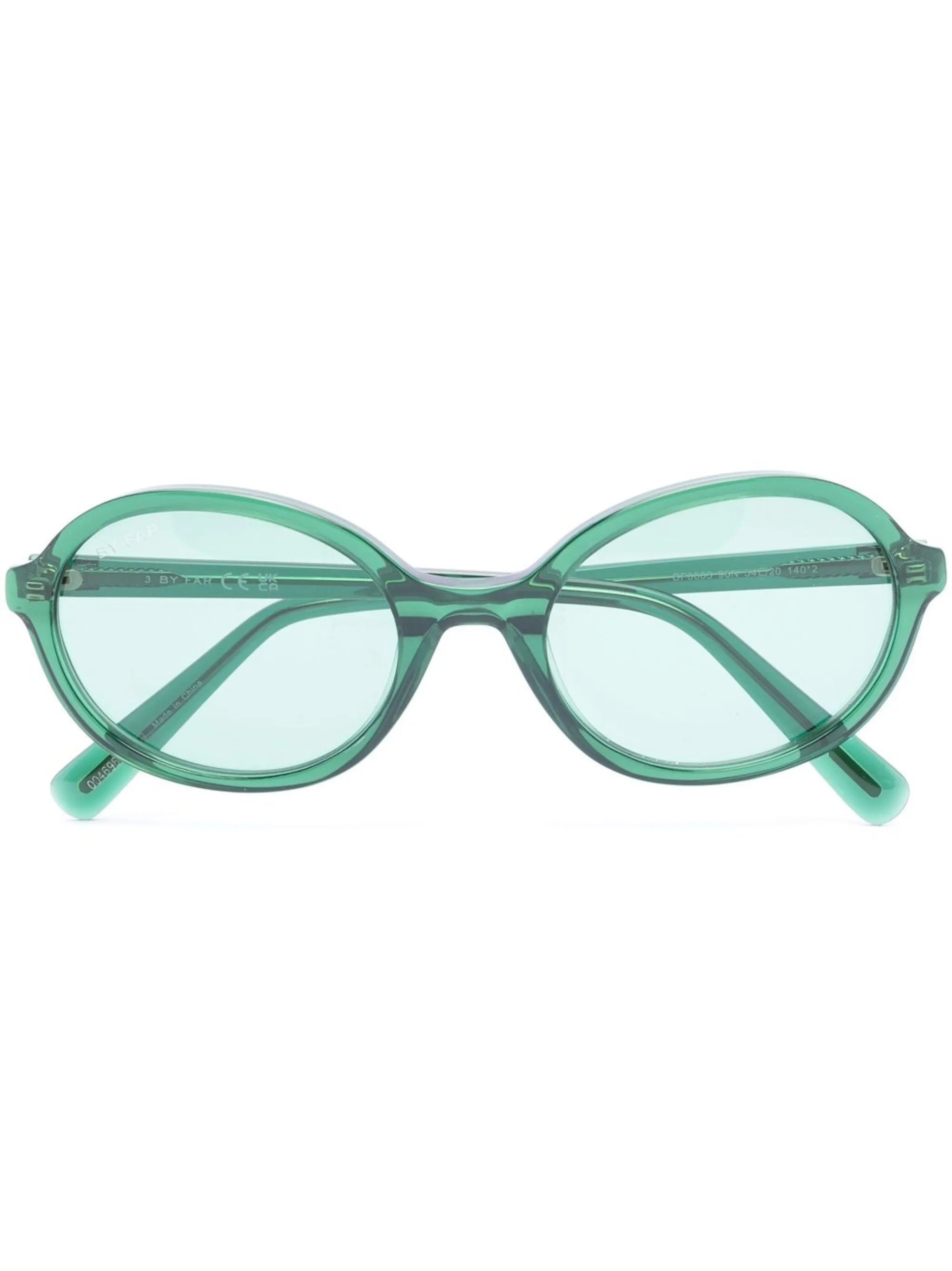 oval transparent-frame sunglasses