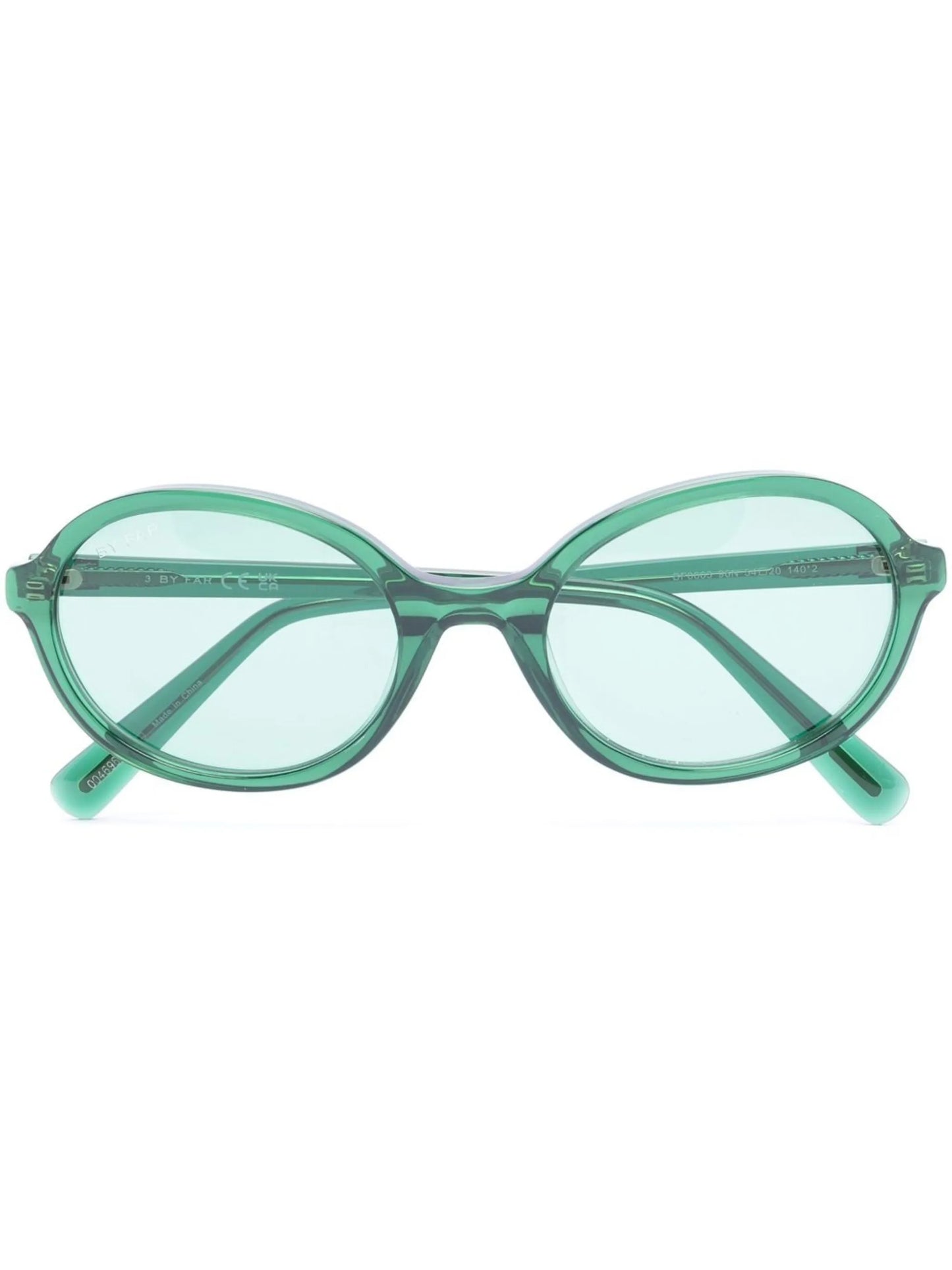 oval transparent-frame sunglasses