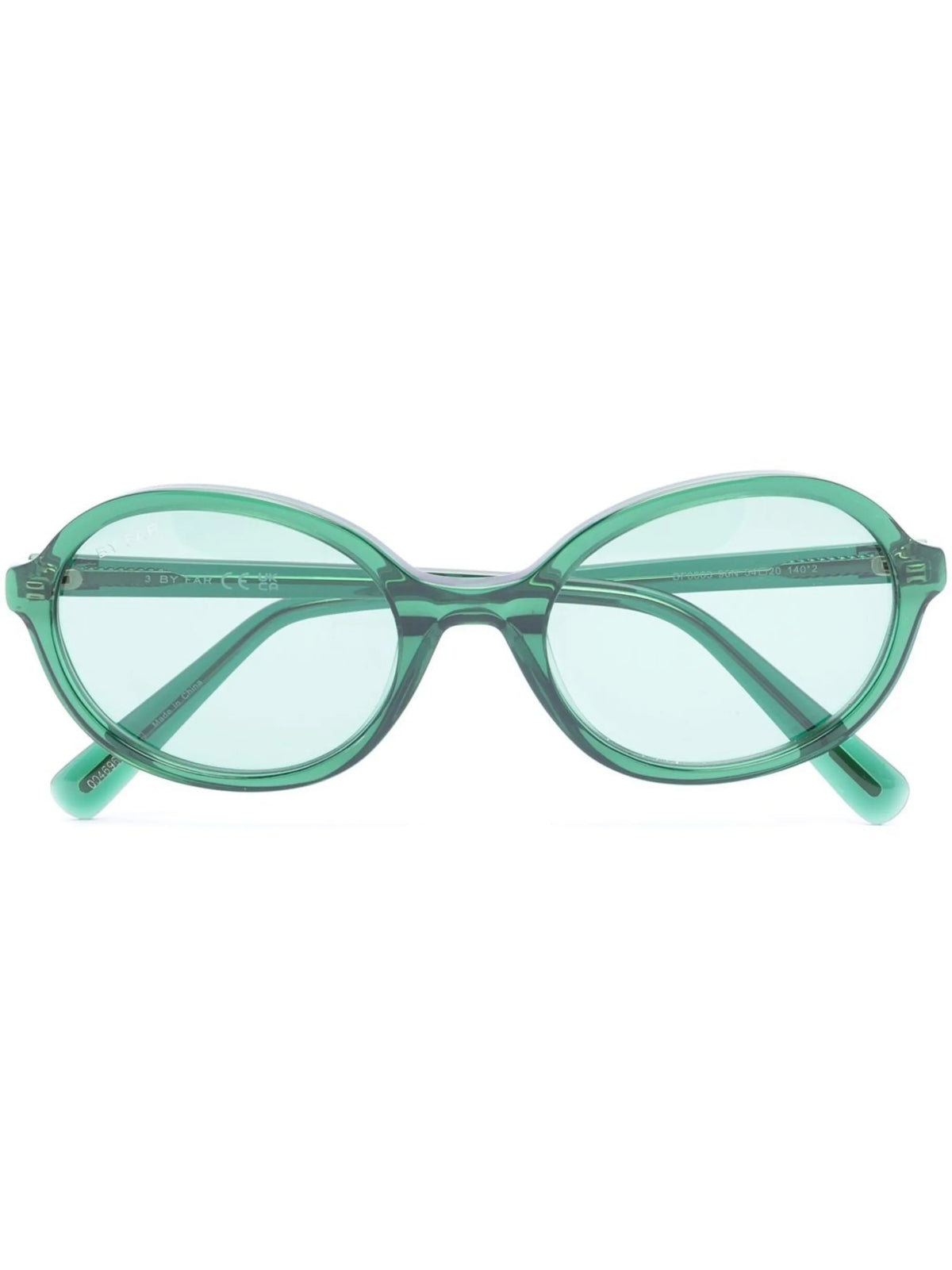 oval transparent-frame sunglasses