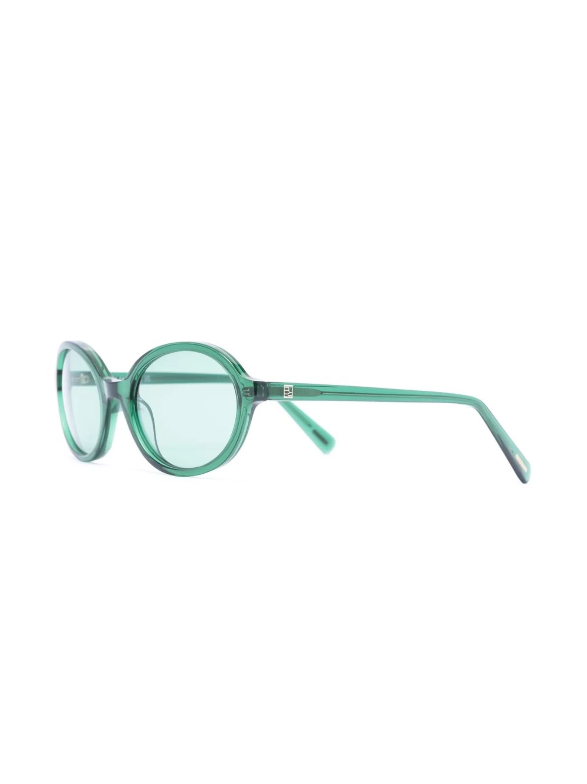 oval transparent-frame sunglasses