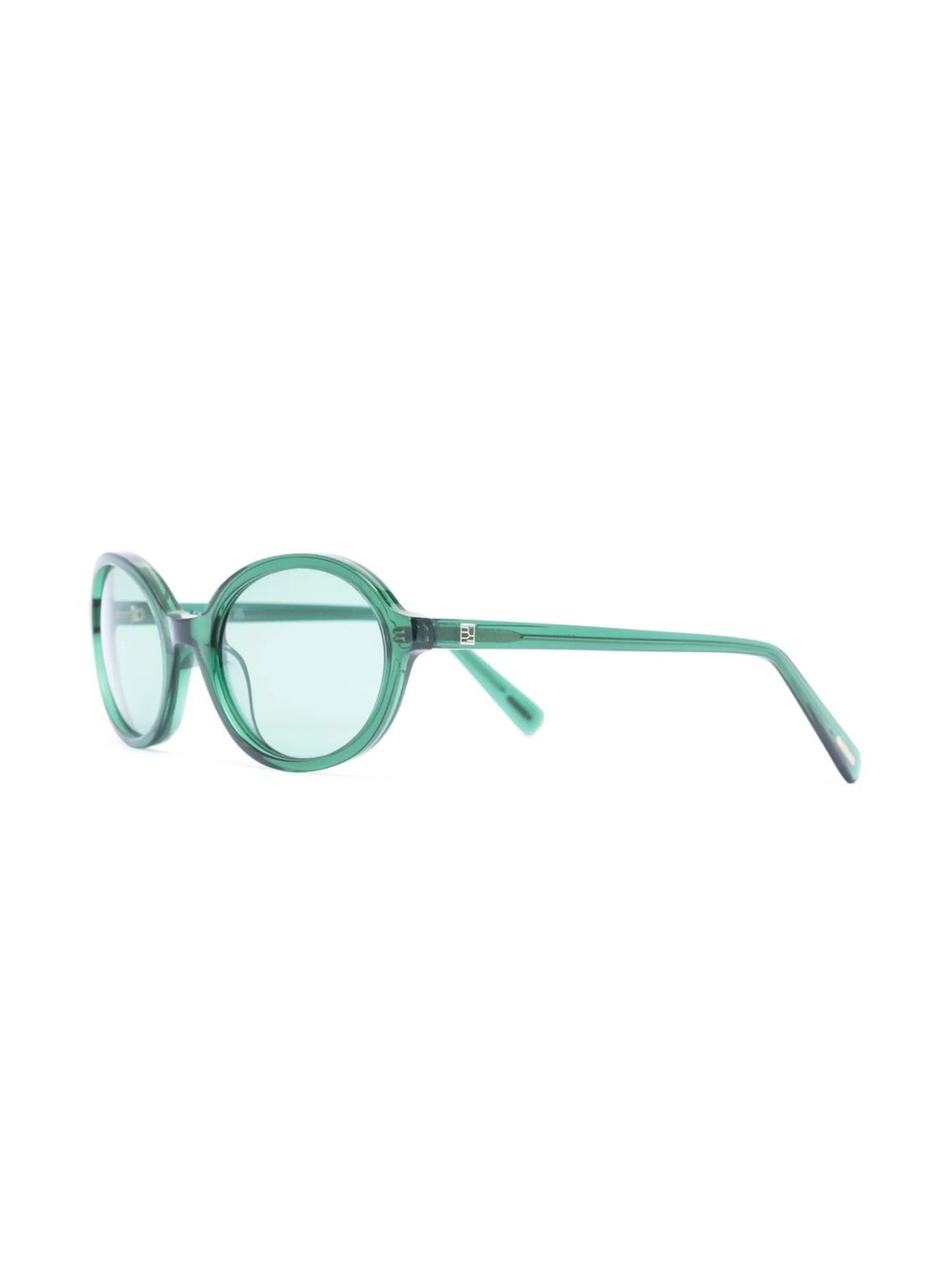 oval transparent-frame sunglasses