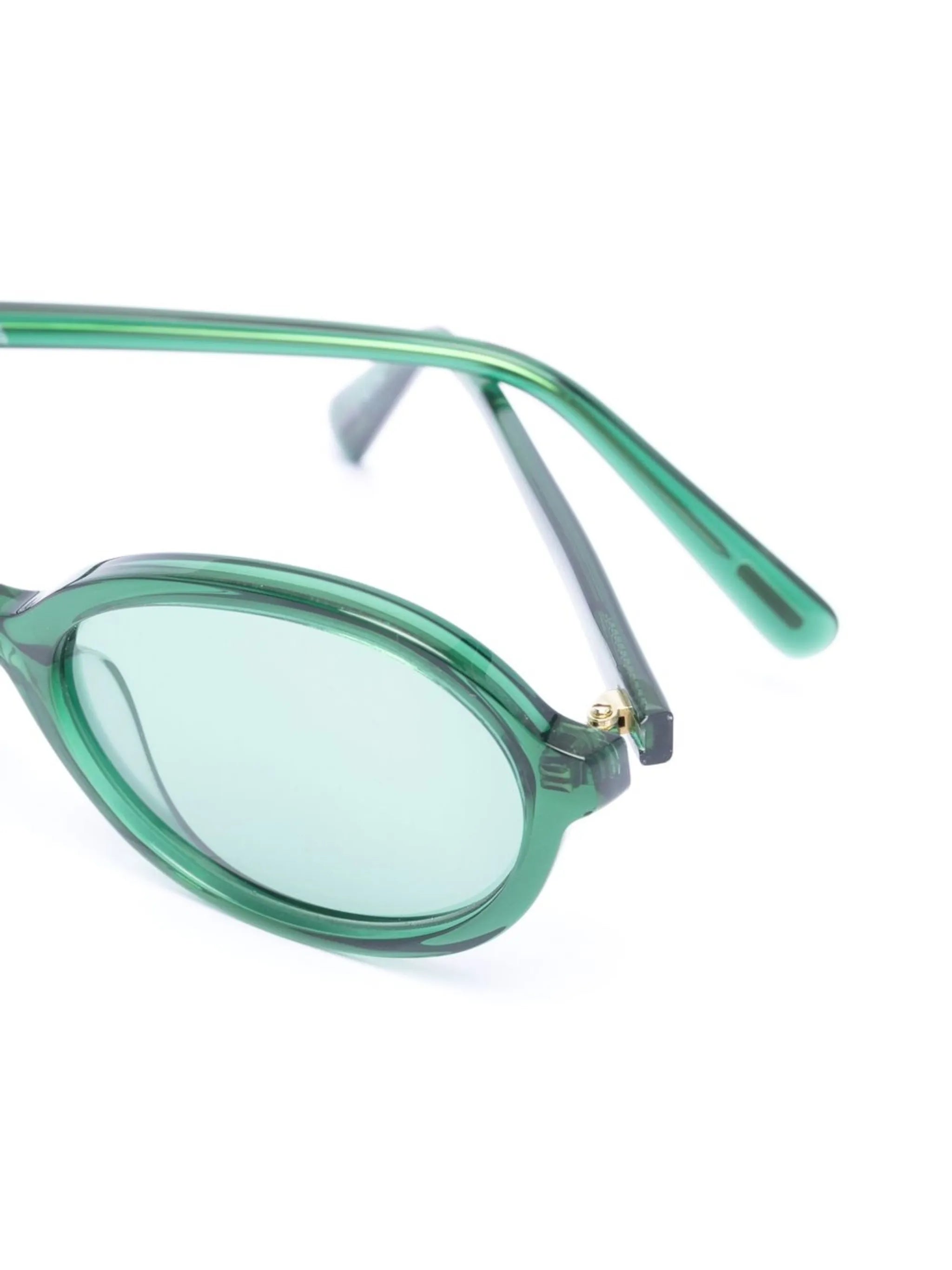 oval transparent-frame sunglasses