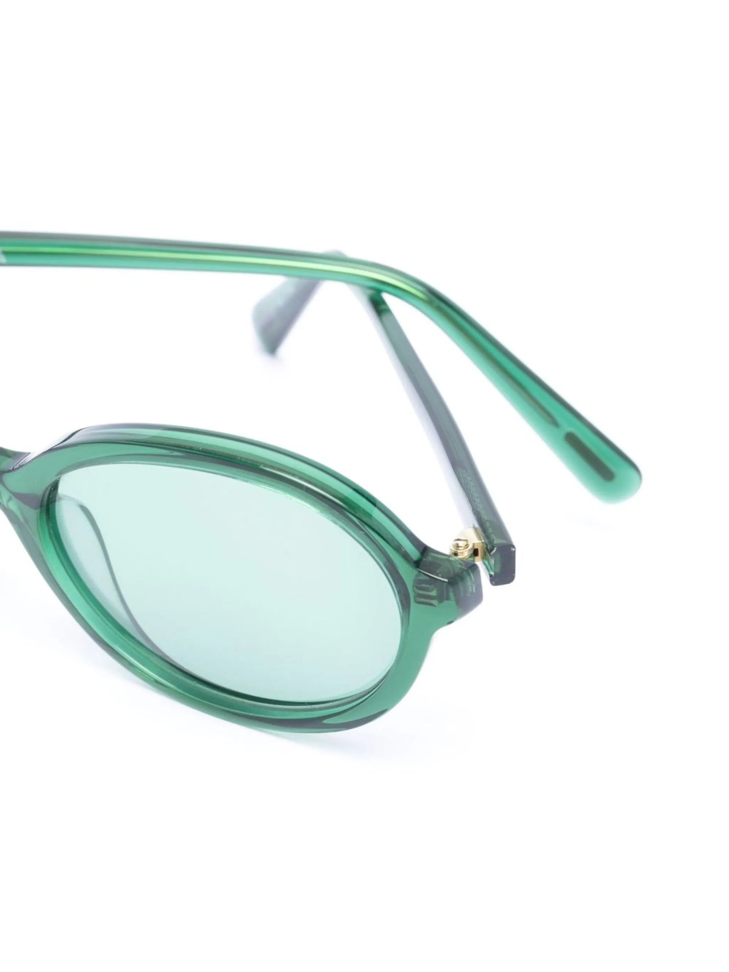 oval transparent-frame sunglasses