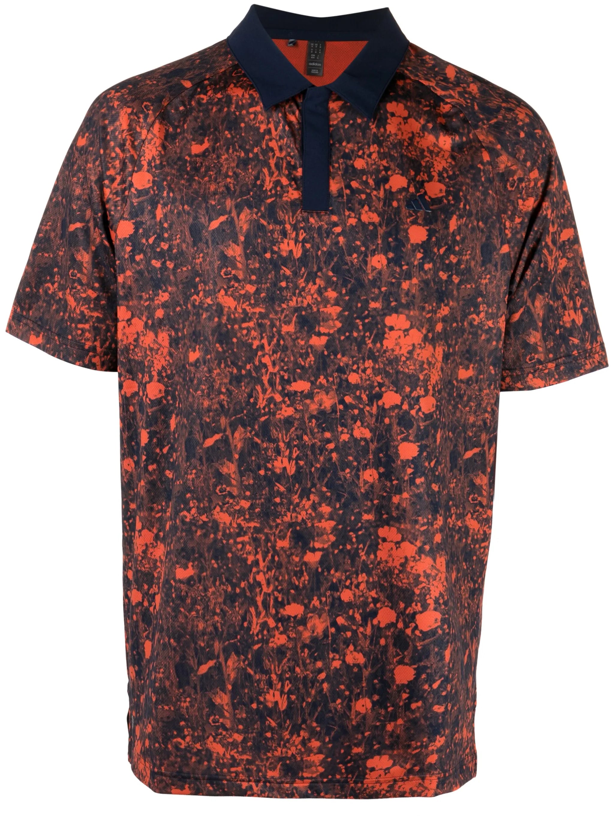 abstract-print polo shirt