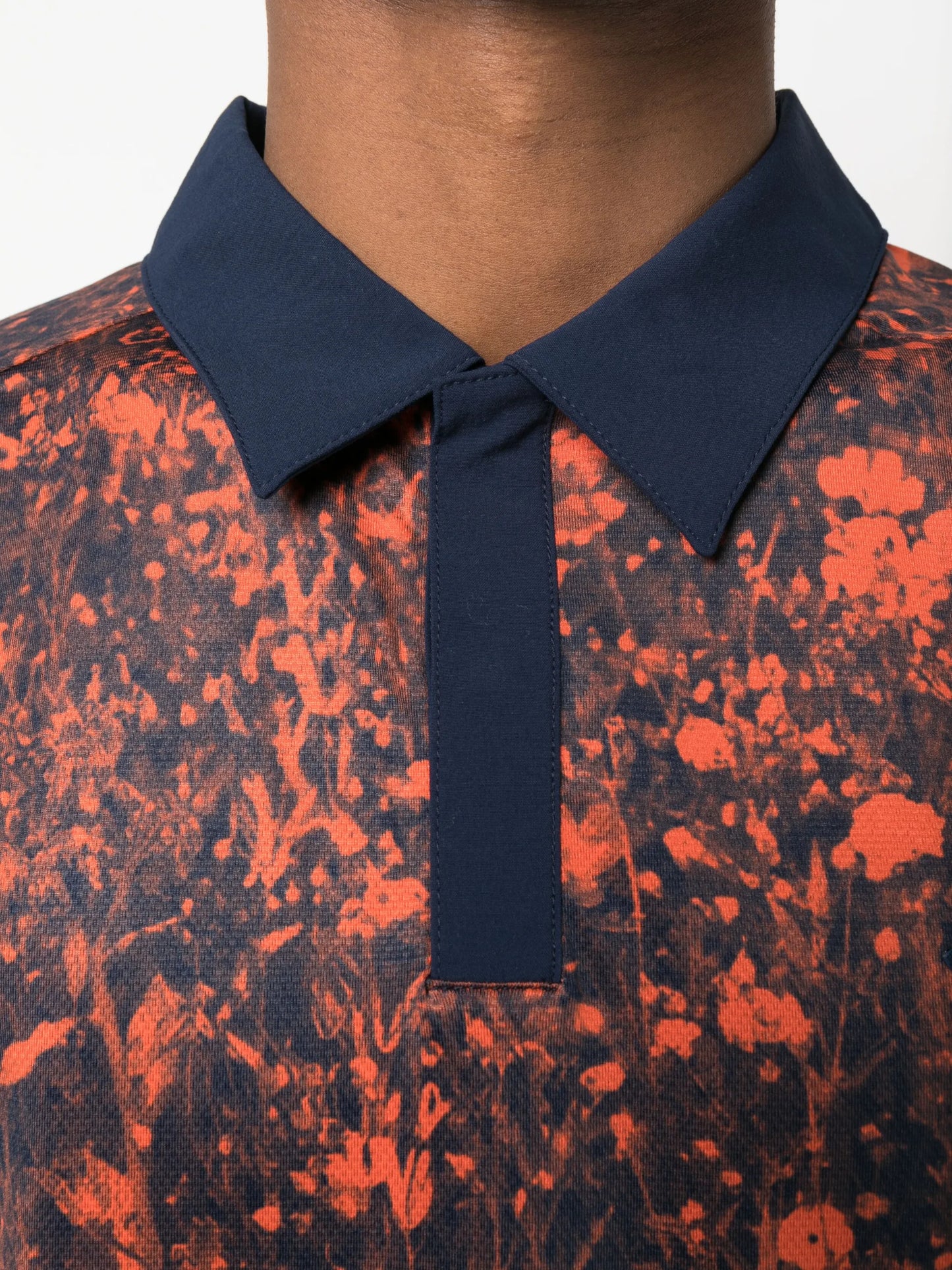 abstract-print polo shirt