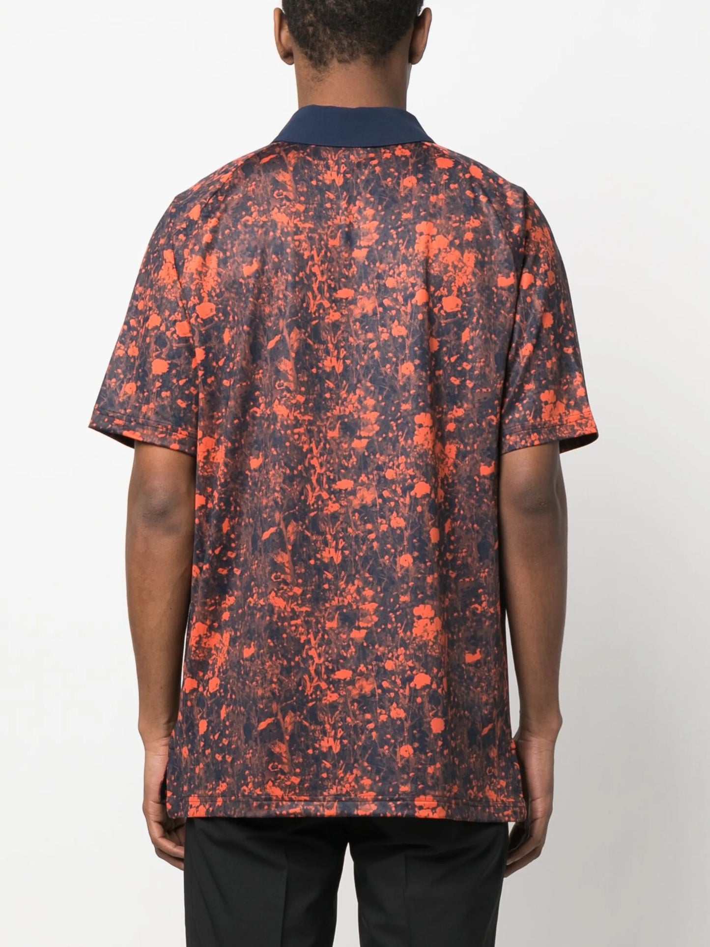abstract-print polo shirt