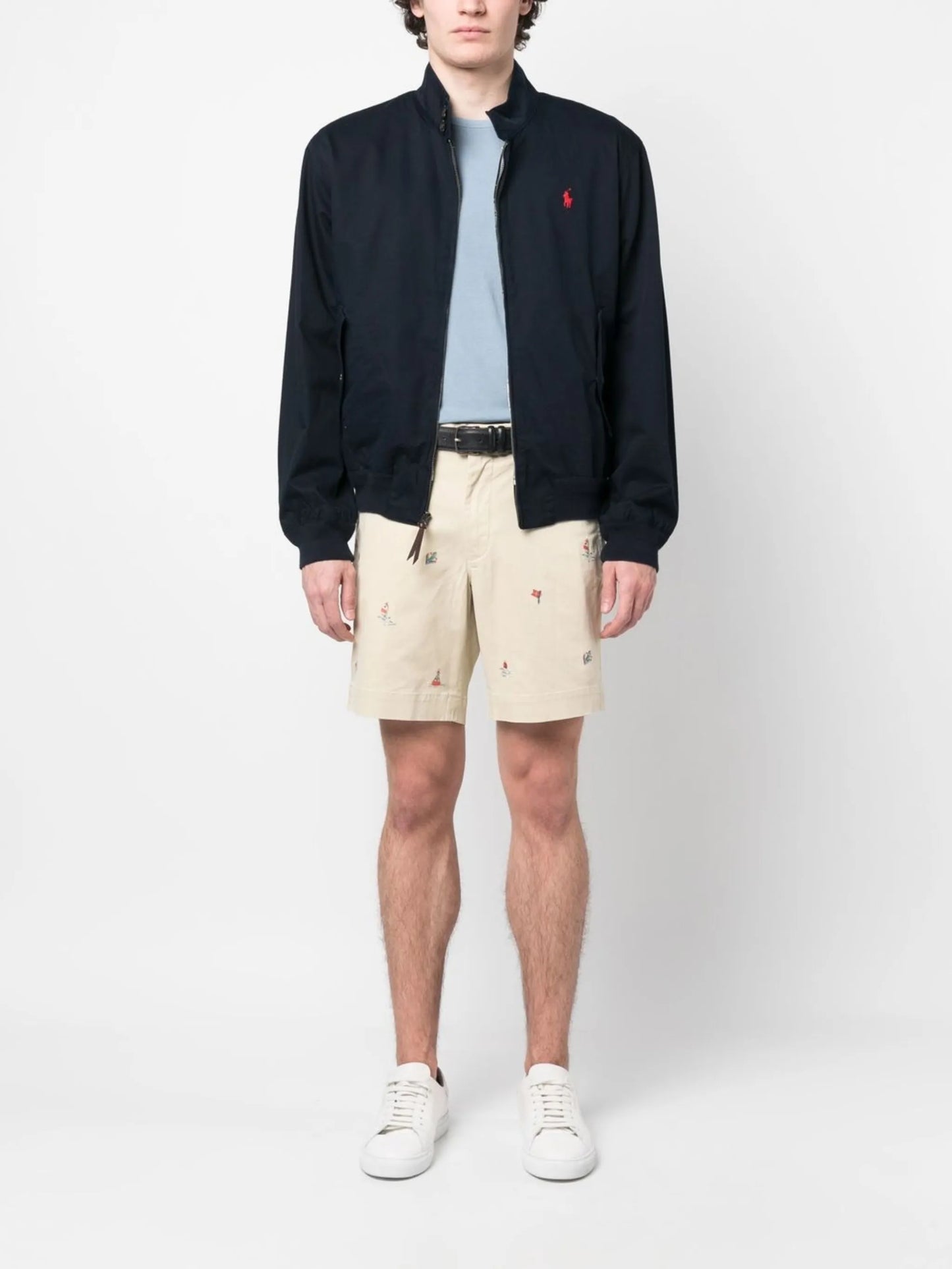 embroidered-logo lined windbreaker