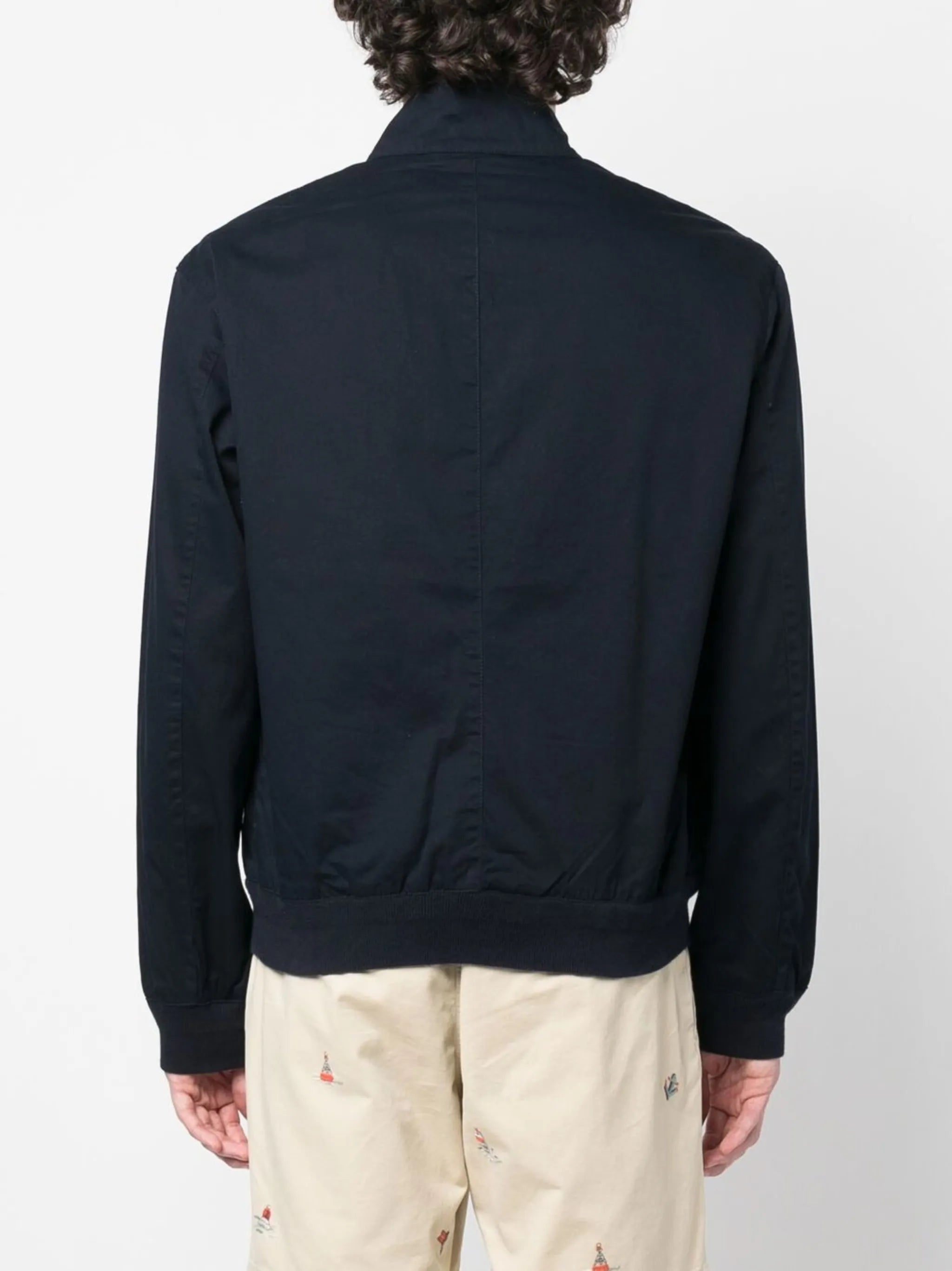 embroidered-logo lined windbreaker