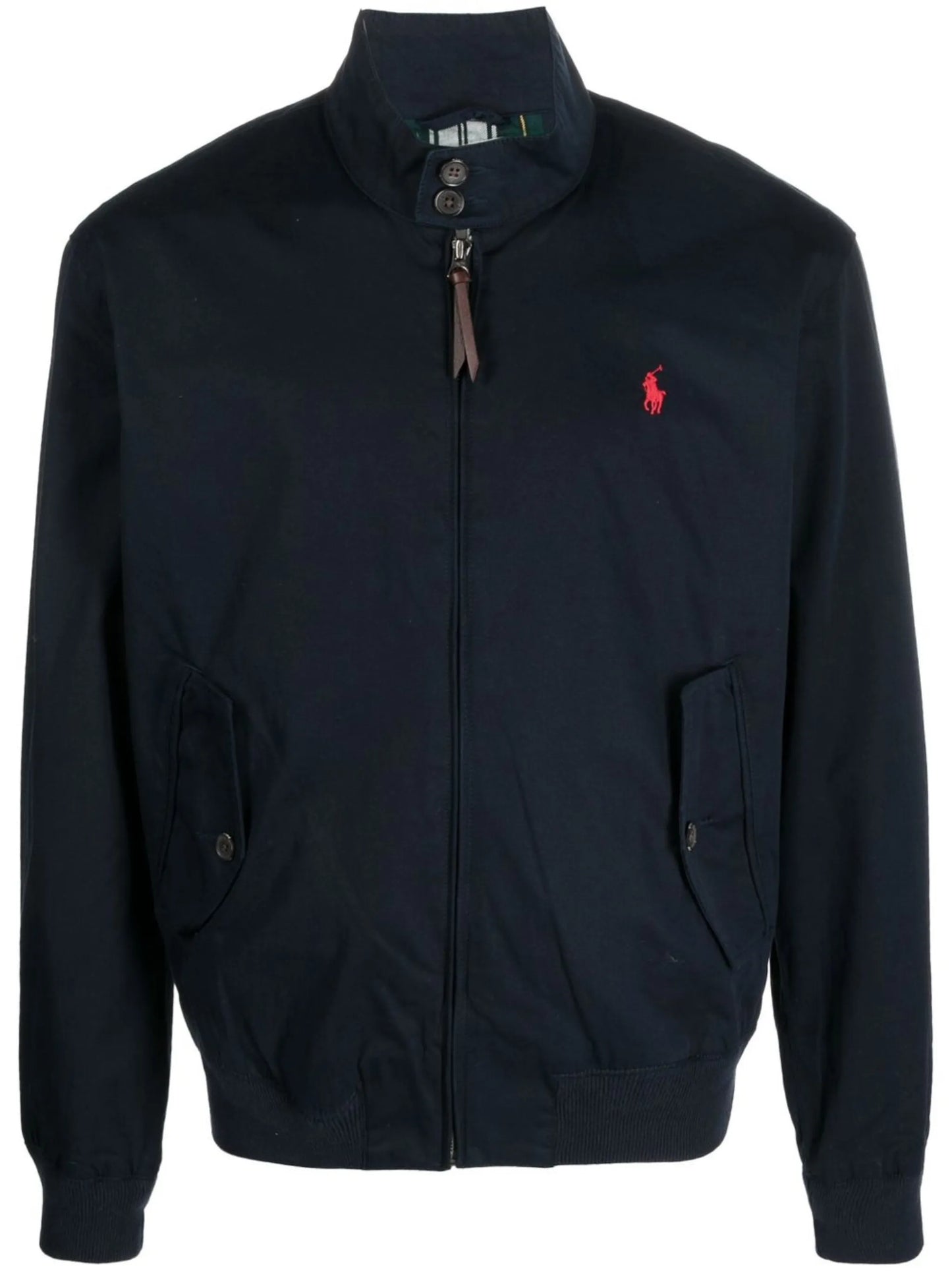 embroidered-logo lined windbreaker
