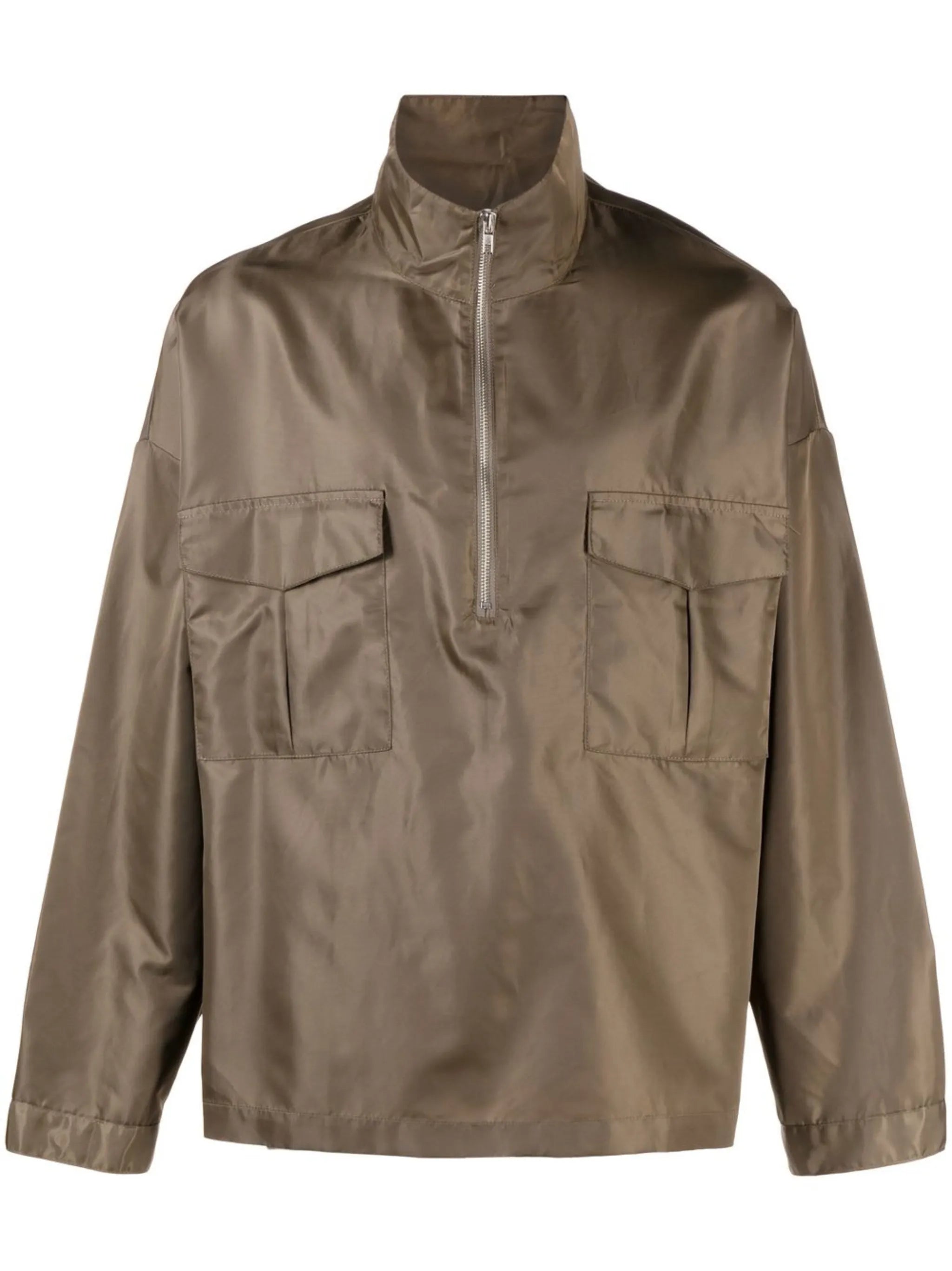 sheen finish pullover jacket