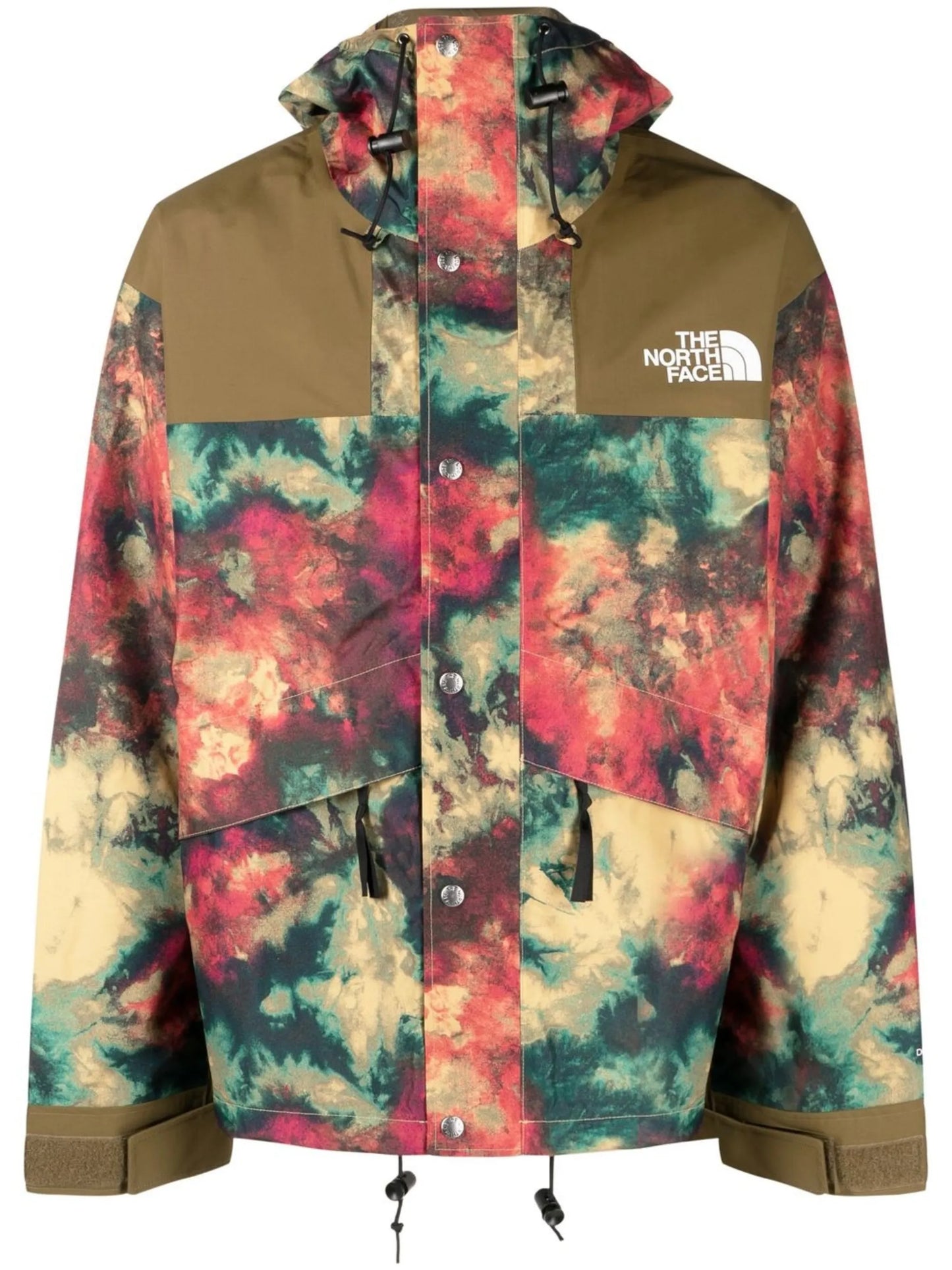 tie dye-print hooded ski jacket