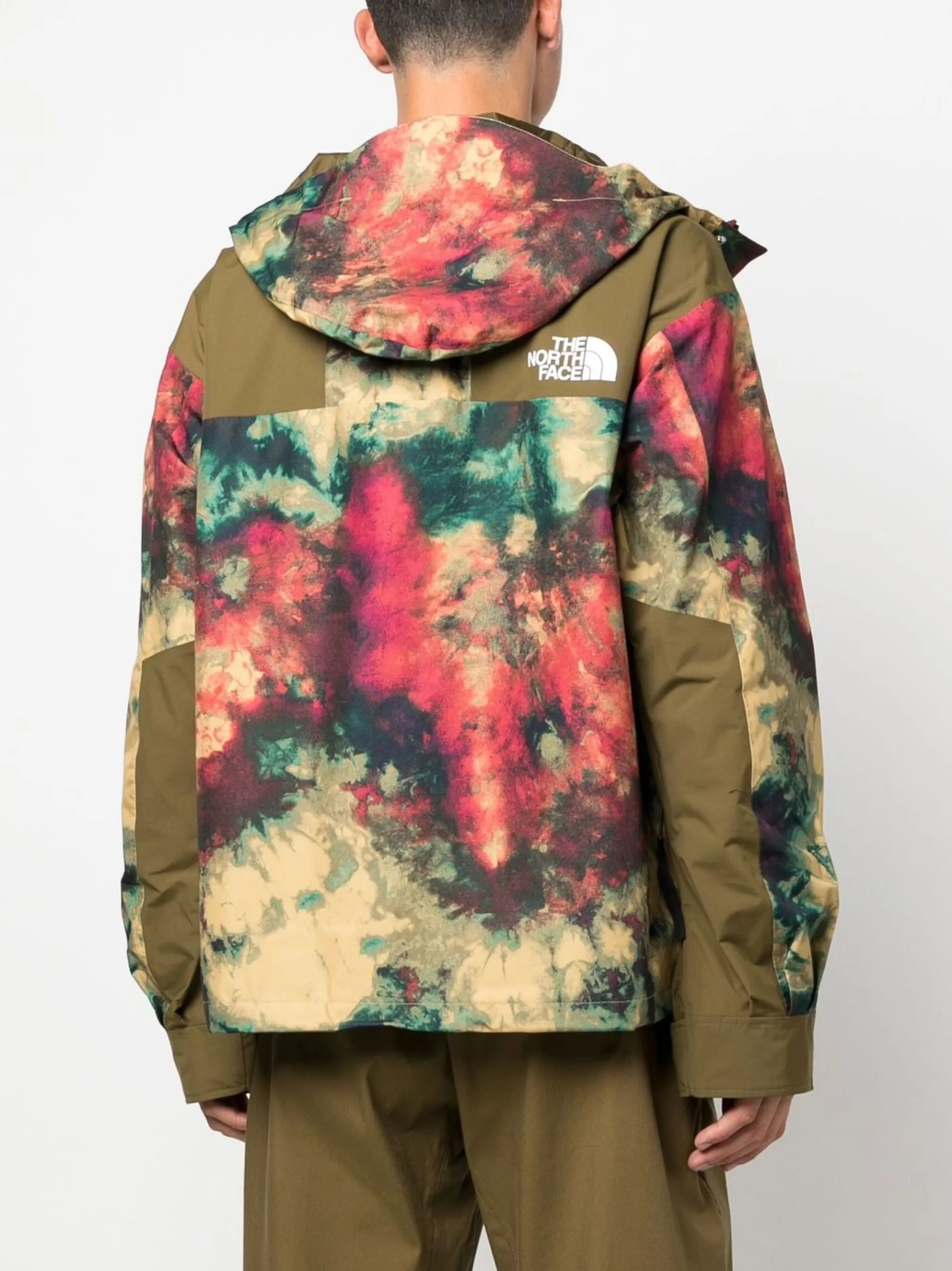 tie dye-print hooded ski jacket