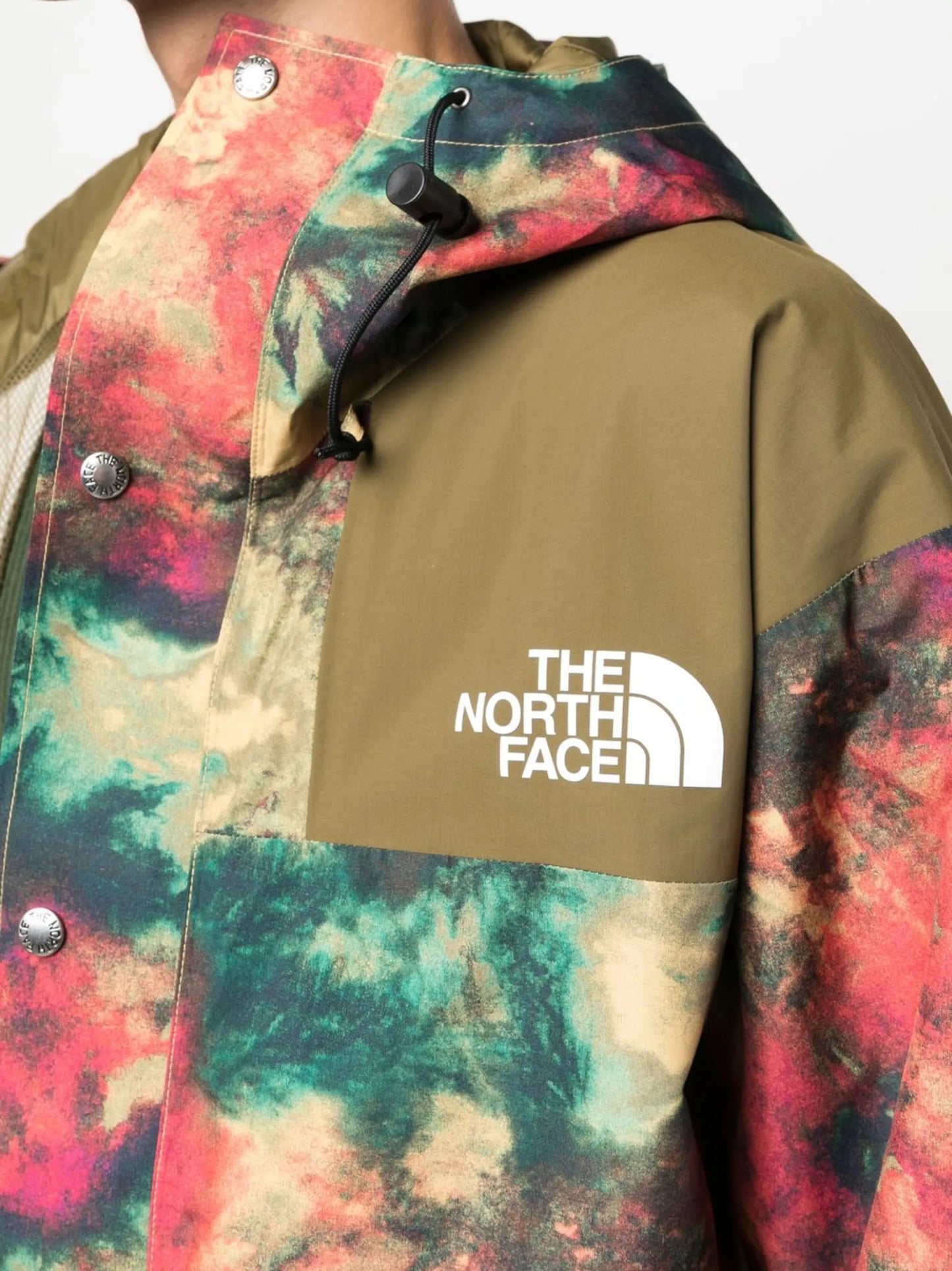 tie dye-print hooded ski jacket
