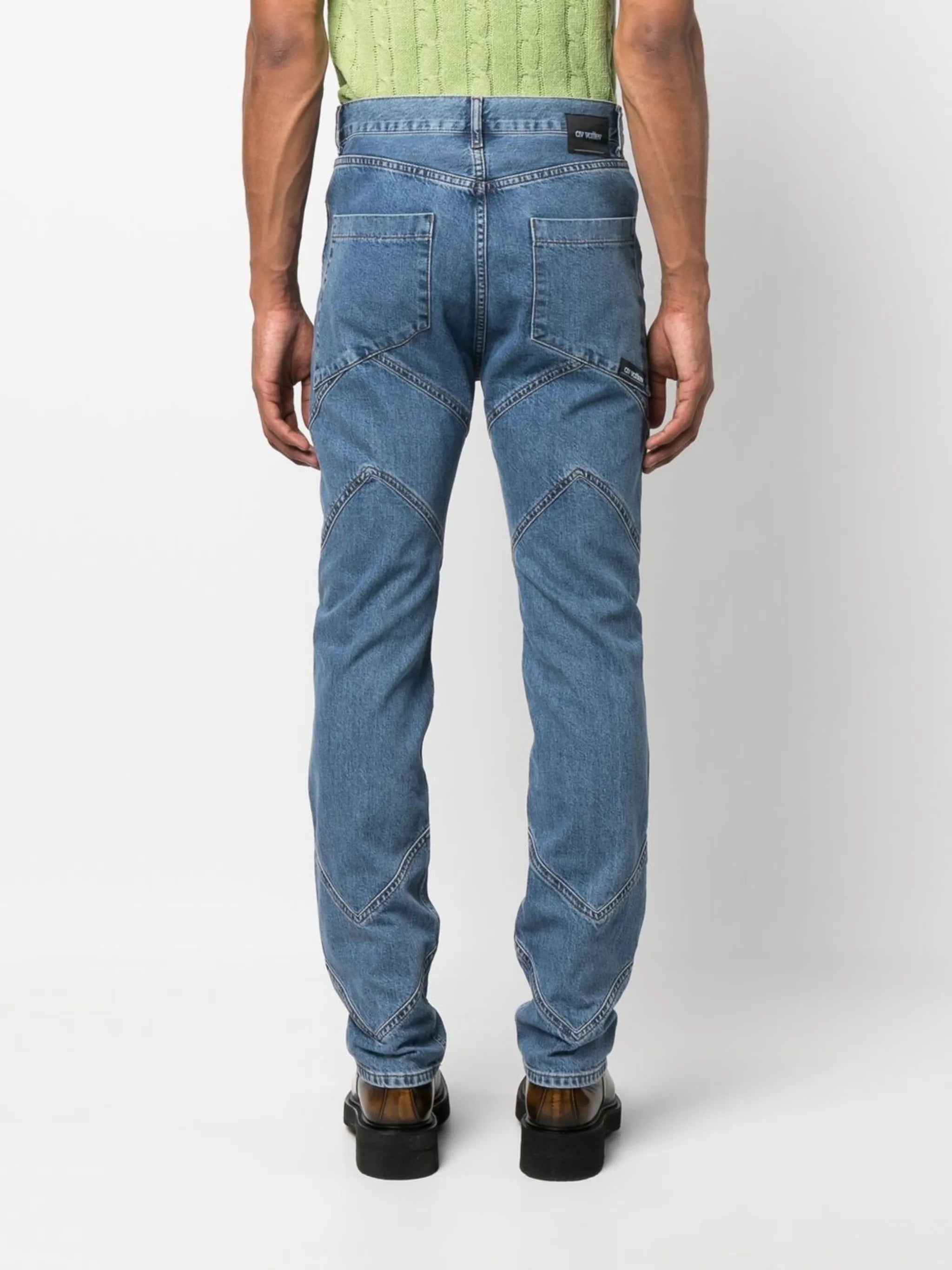 mid-rise straight-leg jeans