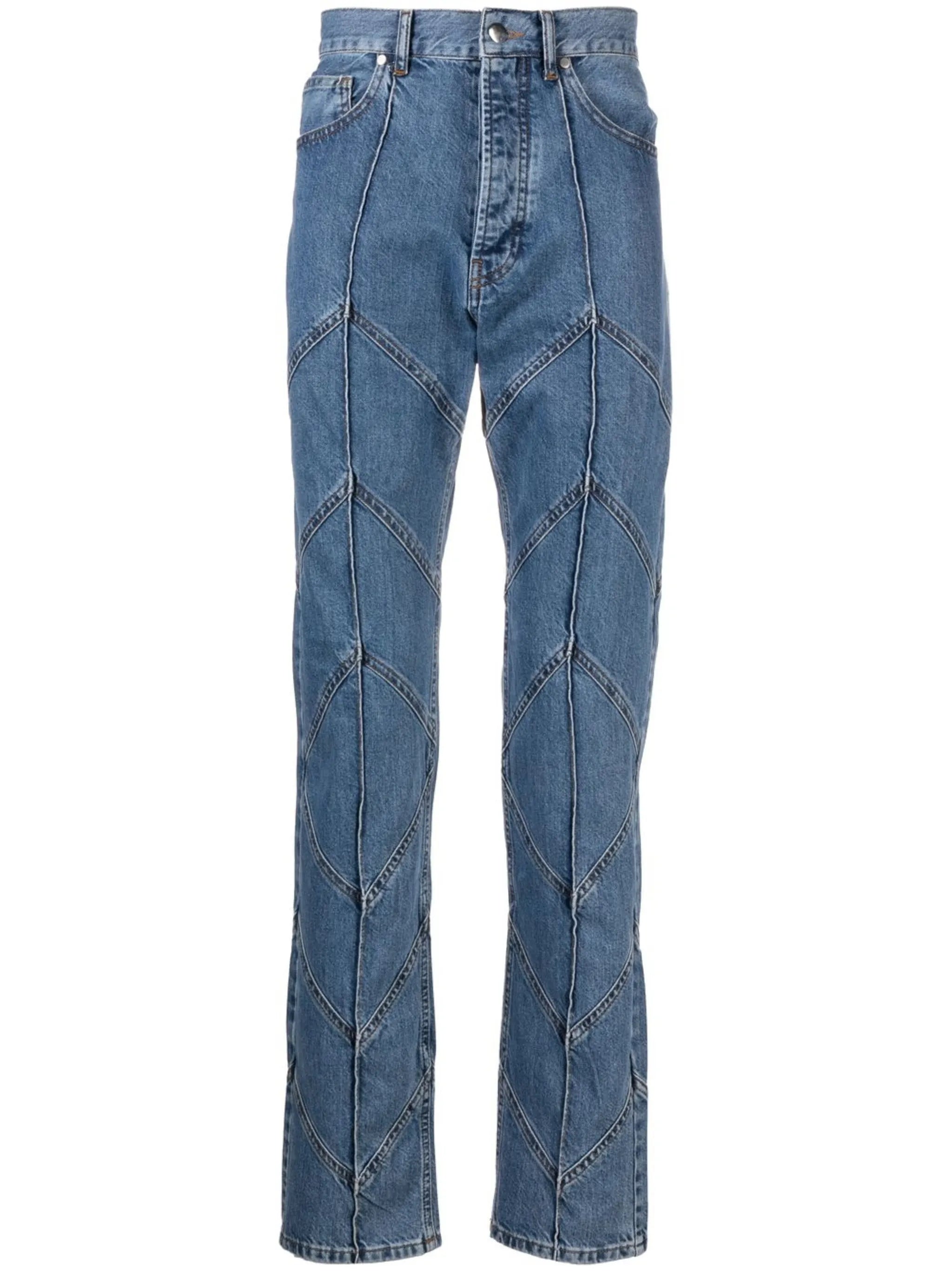 mid-rise straight-leg jeans