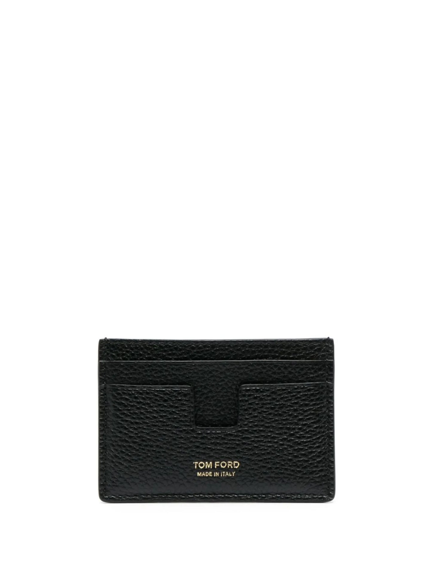 logo-print leather card holder