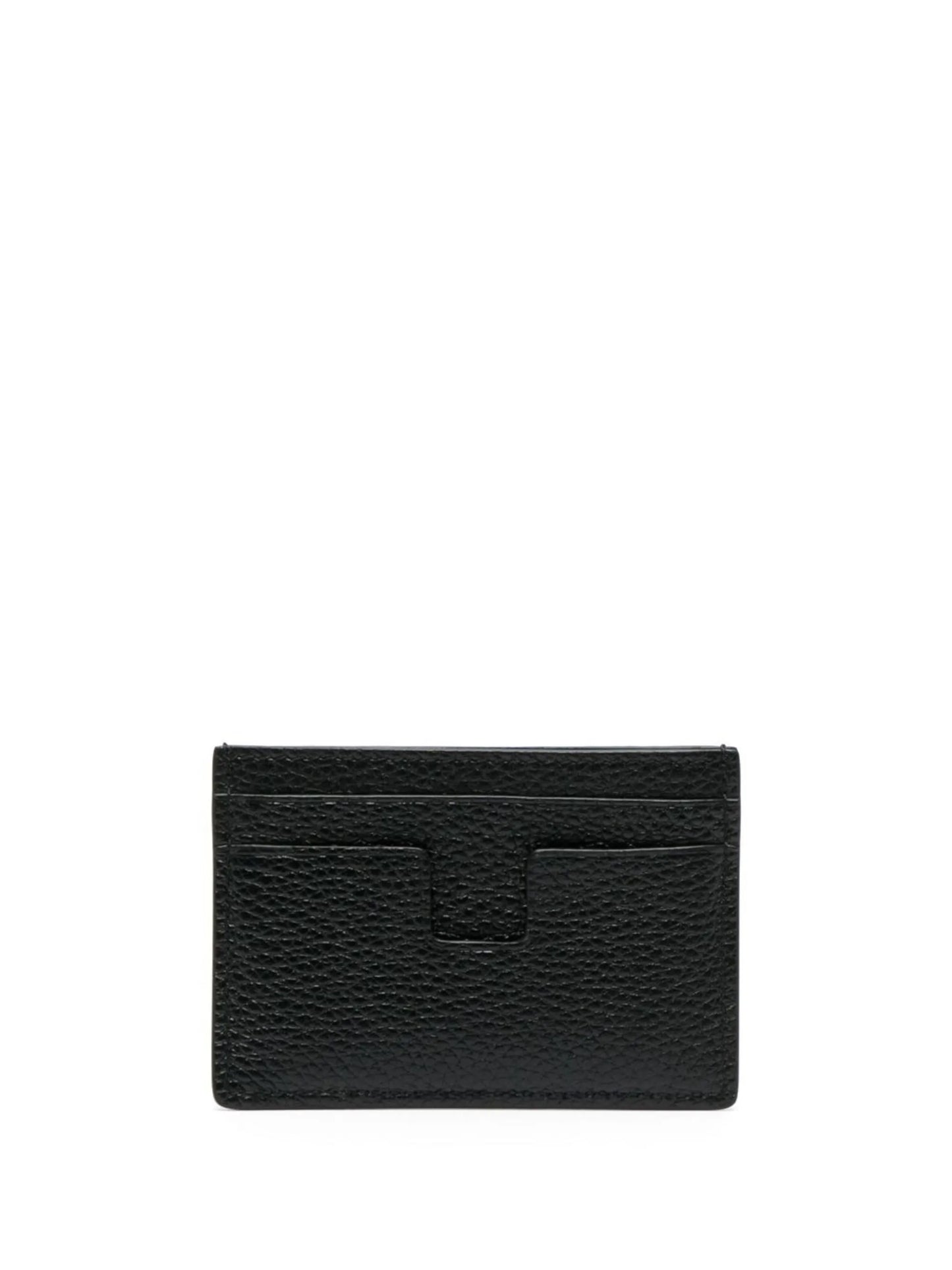 logo-print leather card holder