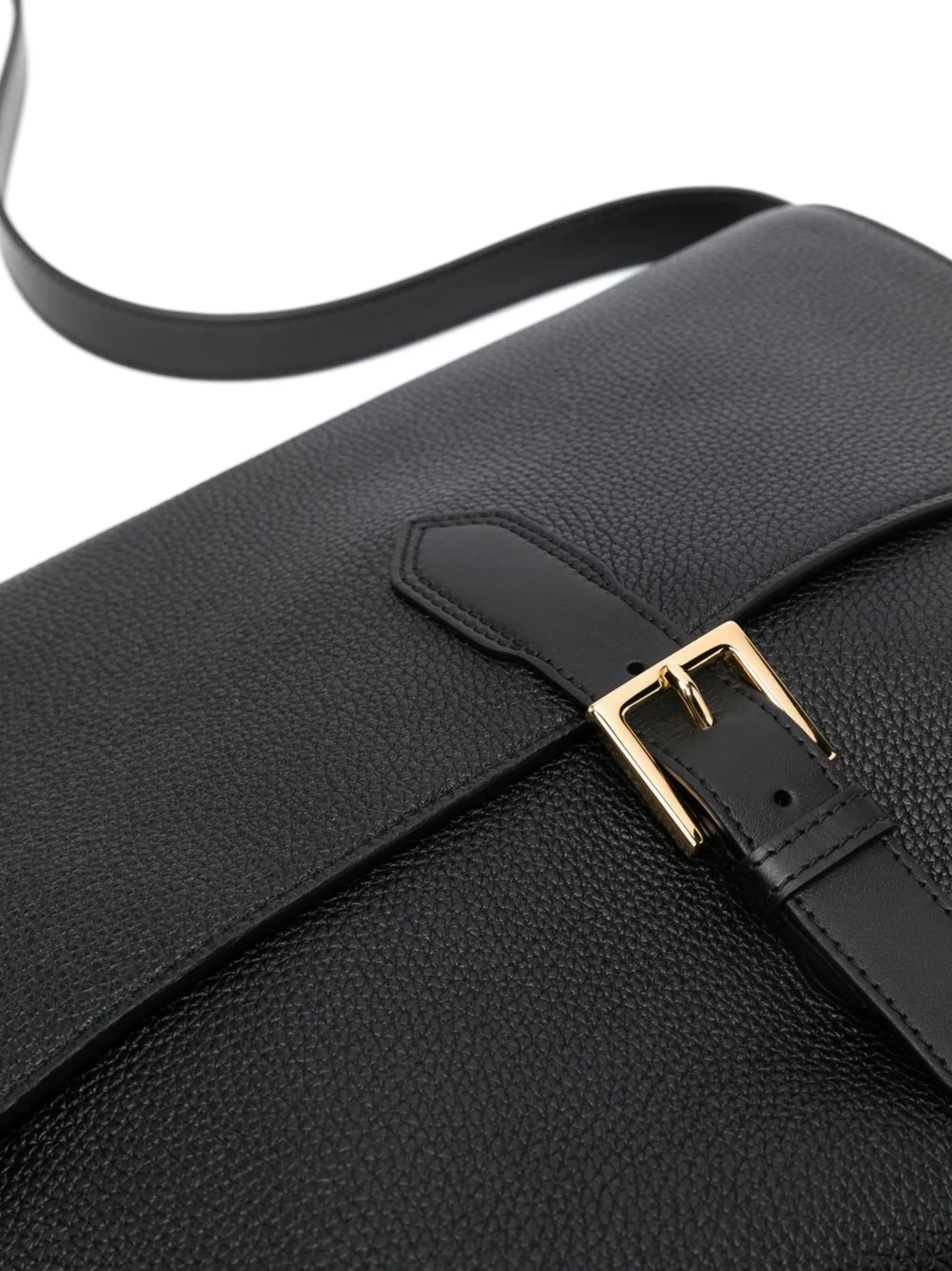front buckle-detail messenger bag