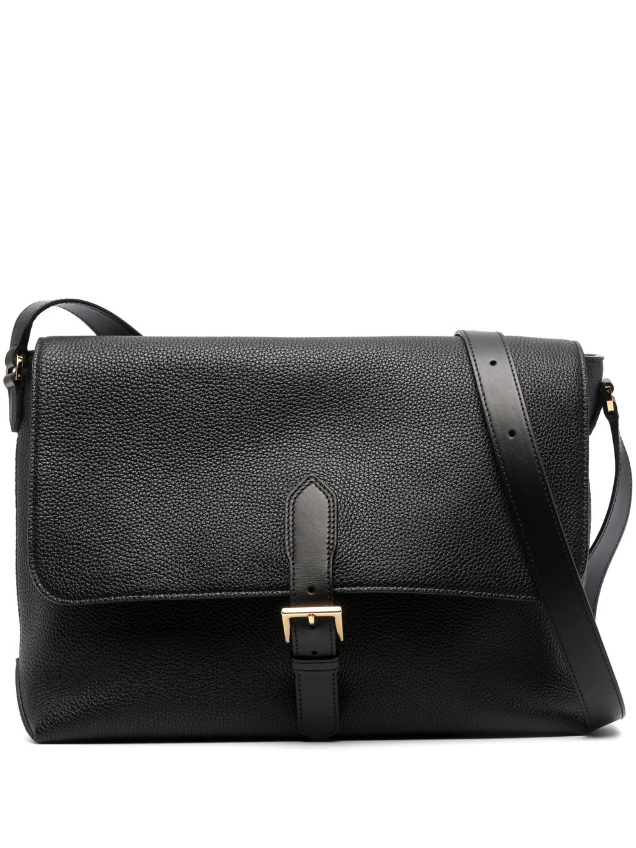 front buckle-detail messenger bag