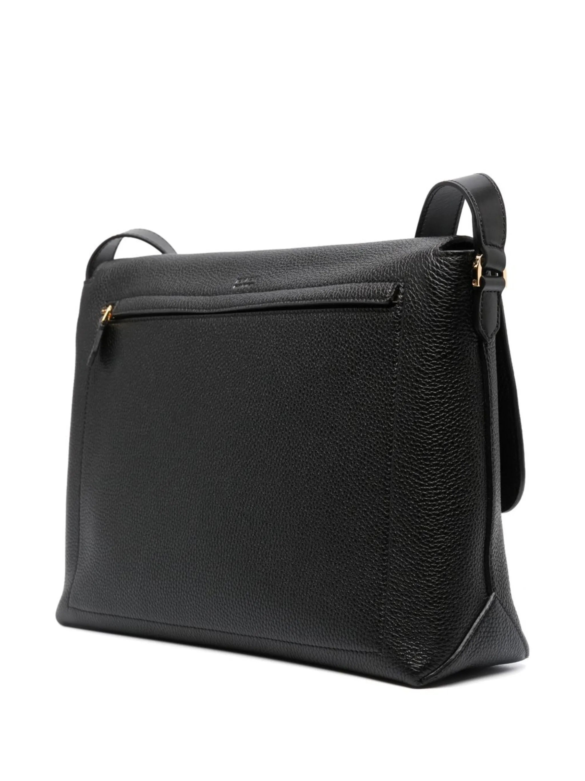 front buckle-detail messenger bag