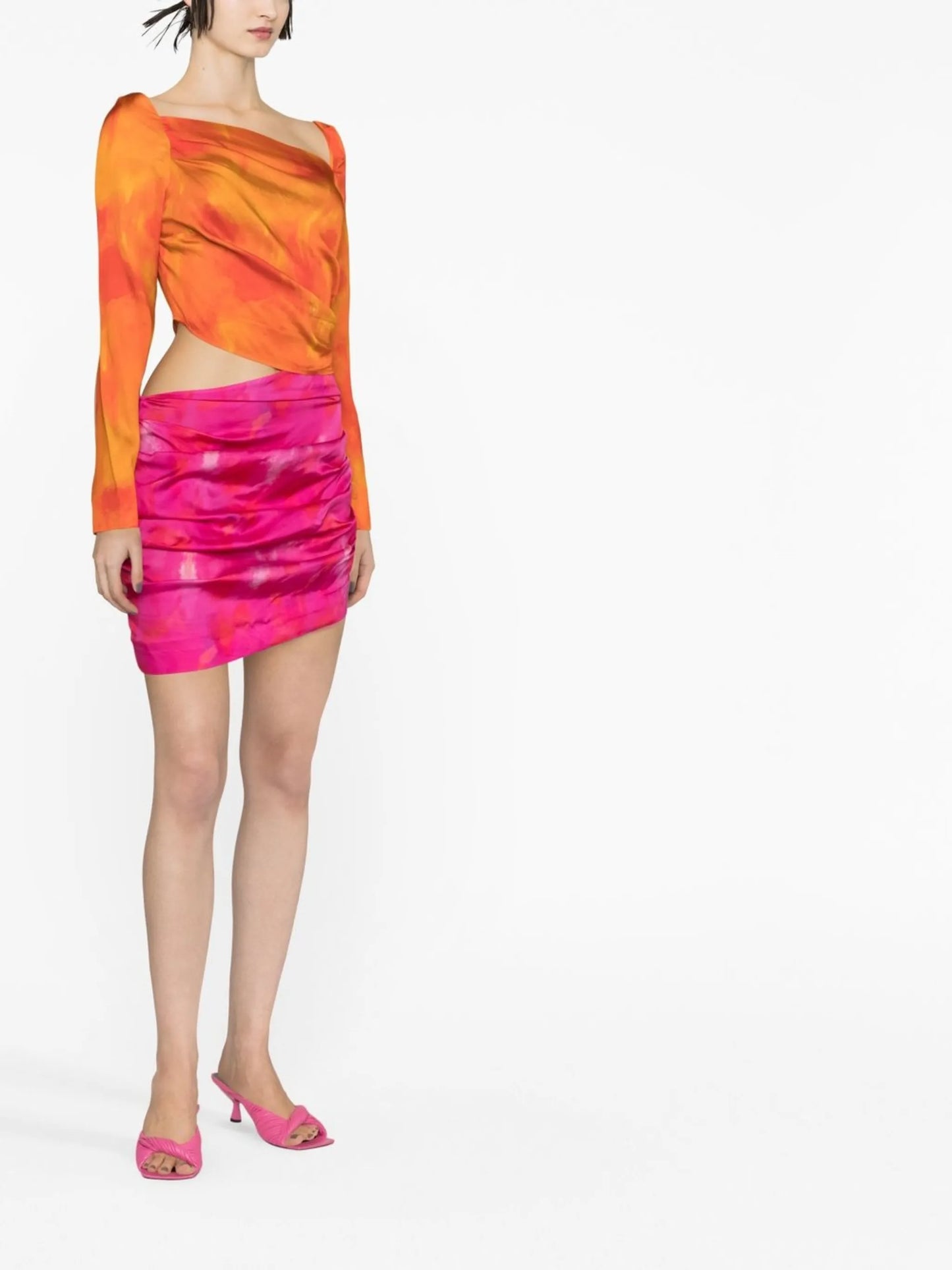 asymmetric cut-out detail dress
