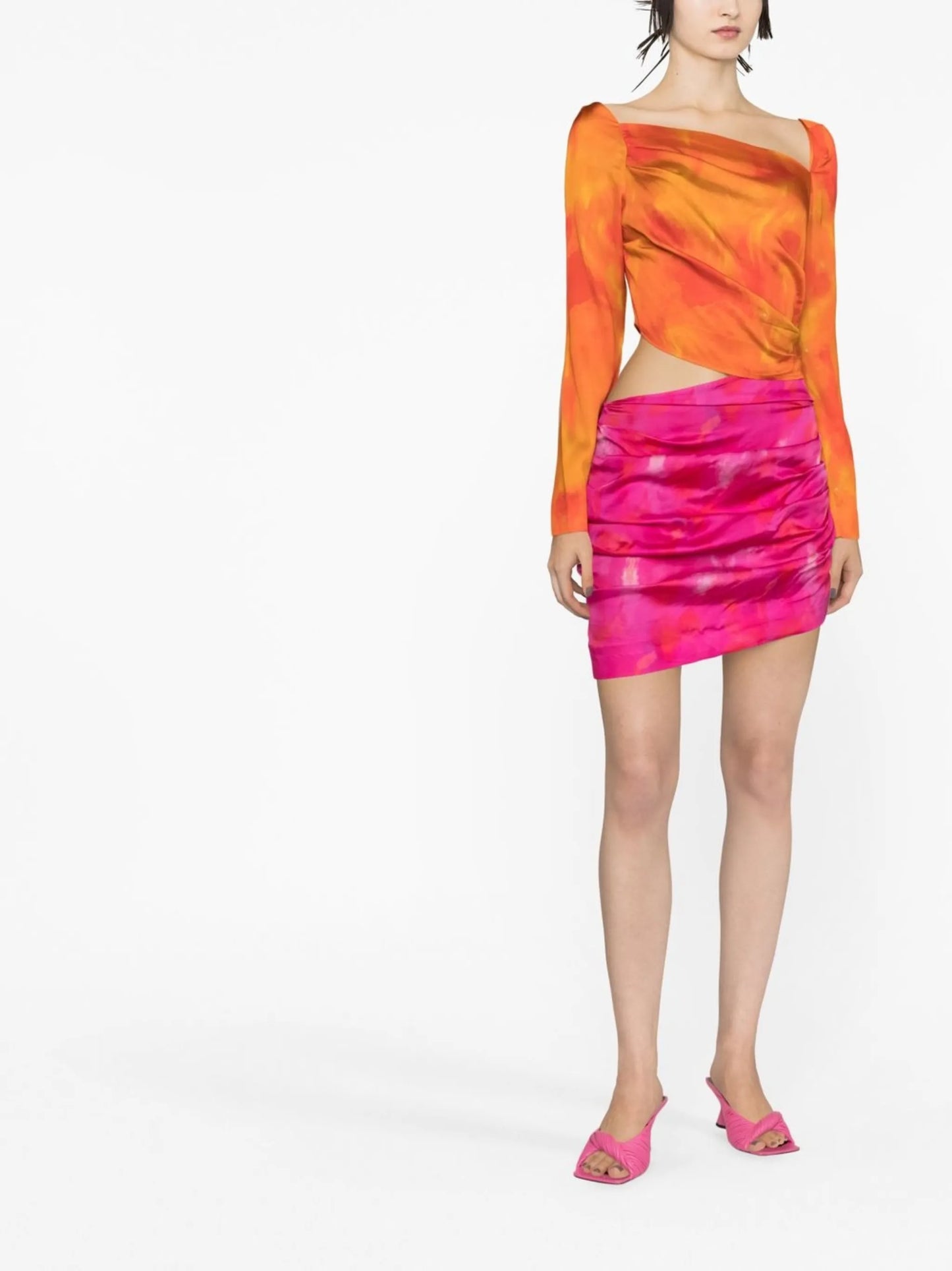 asymmetric cut-out detail dress