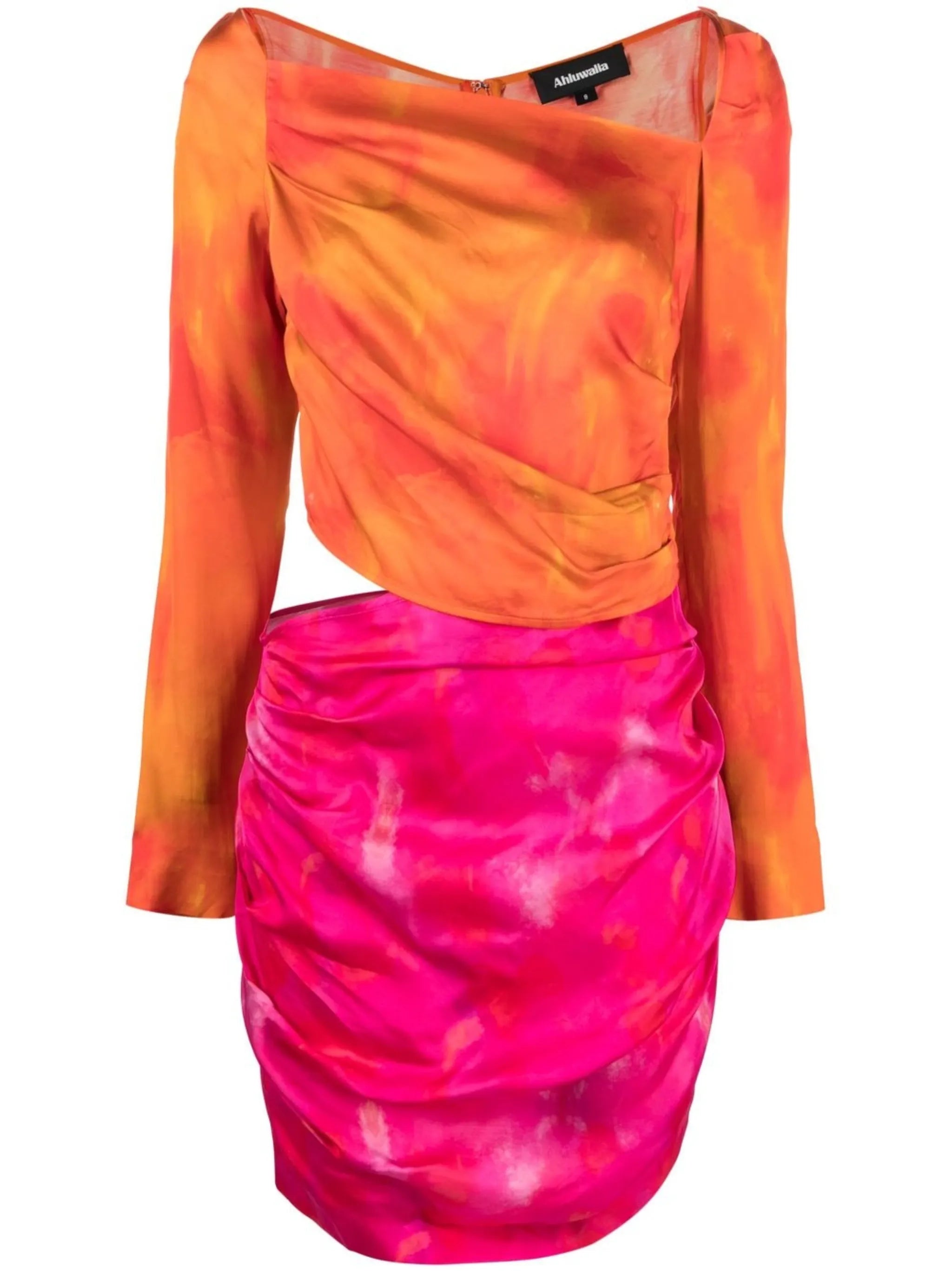 asymmetric cut-out detail dress
