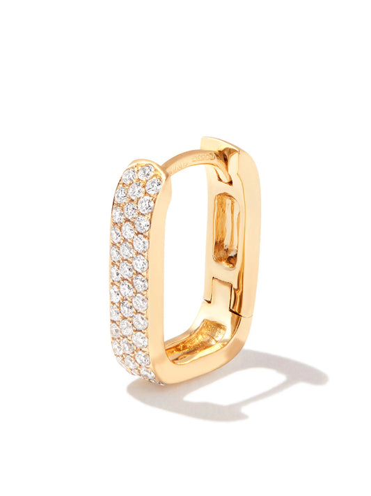 14kt yellow gold diamond hoop earring