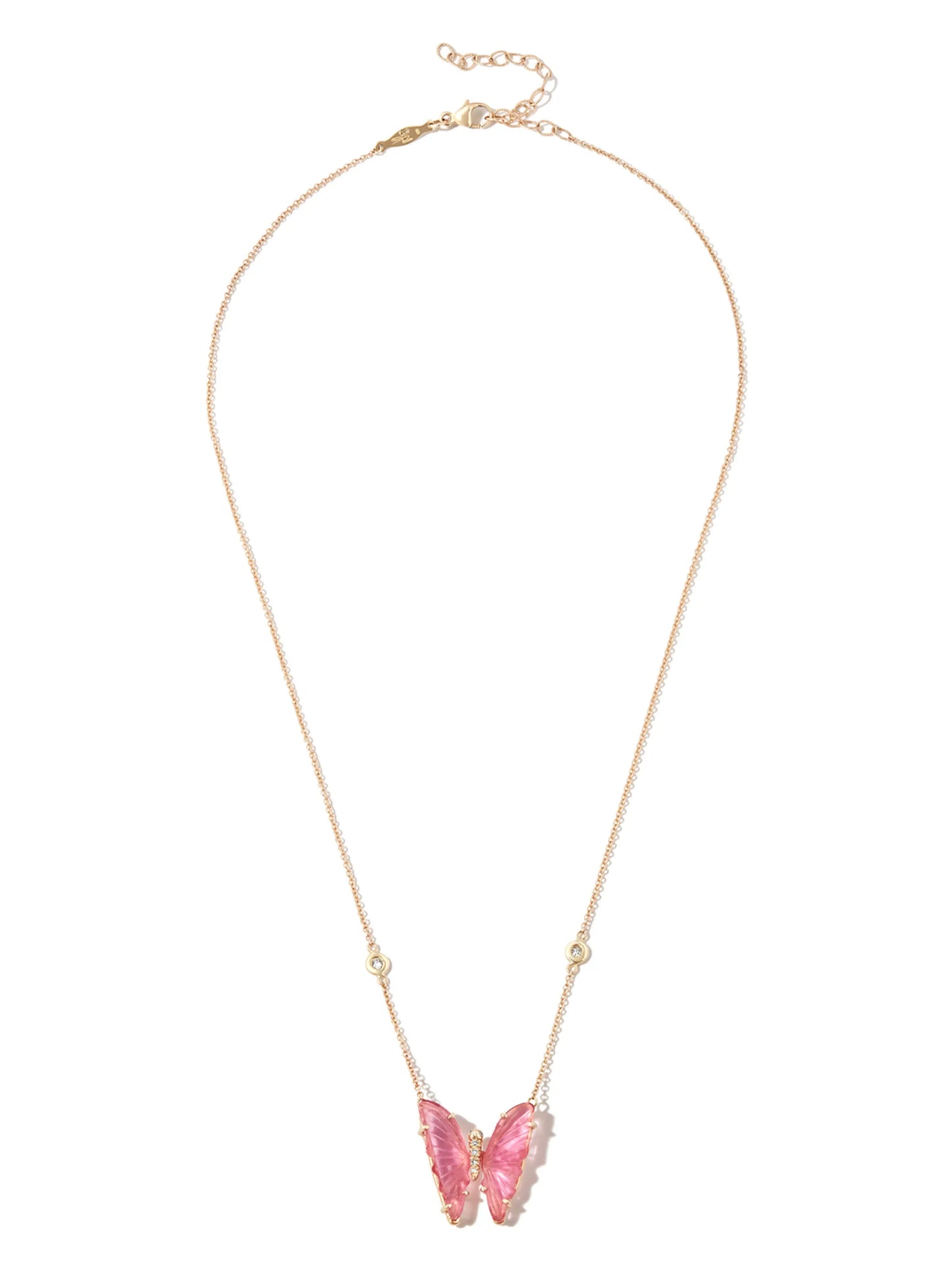 14kt yellow gold Butterfly tourmaline necklace