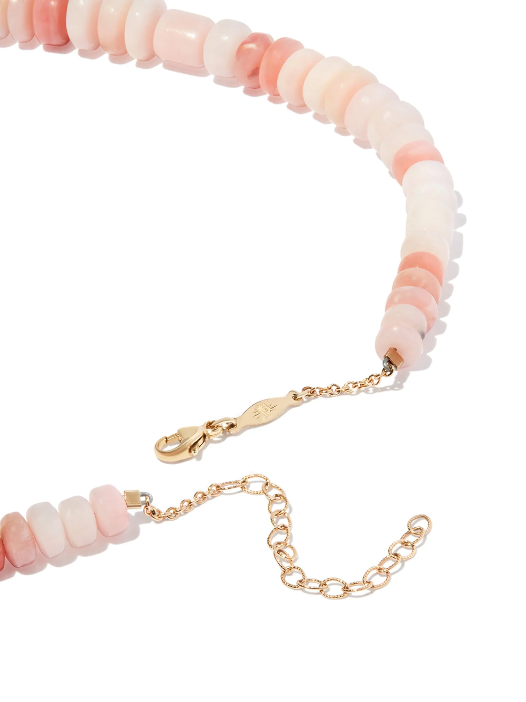 14kt yellow gold opal beaded necklace