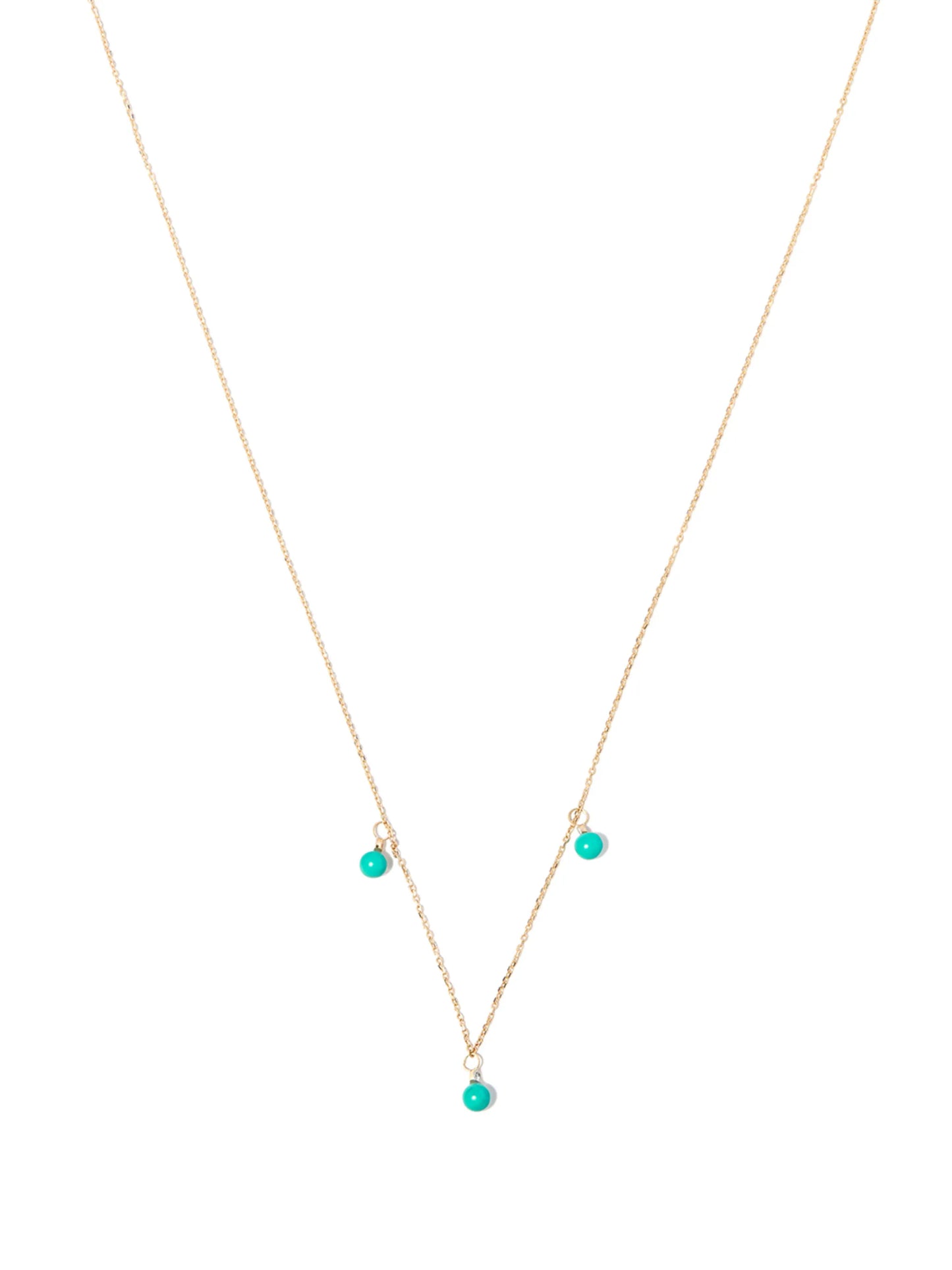 14kt yellow gold turquoise necklace