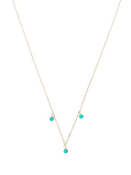 14kt yellow gold turquoise necklace