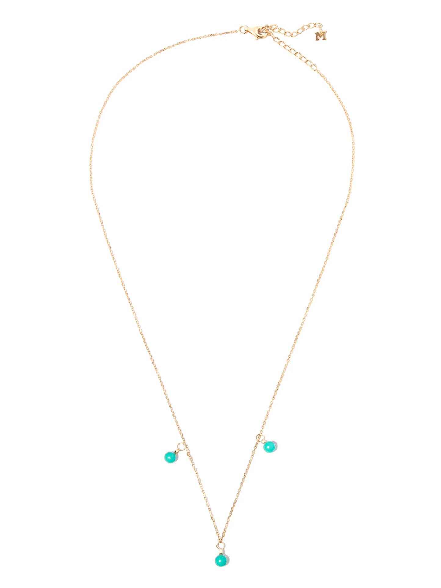 14kt yellow gold turquoise necklace