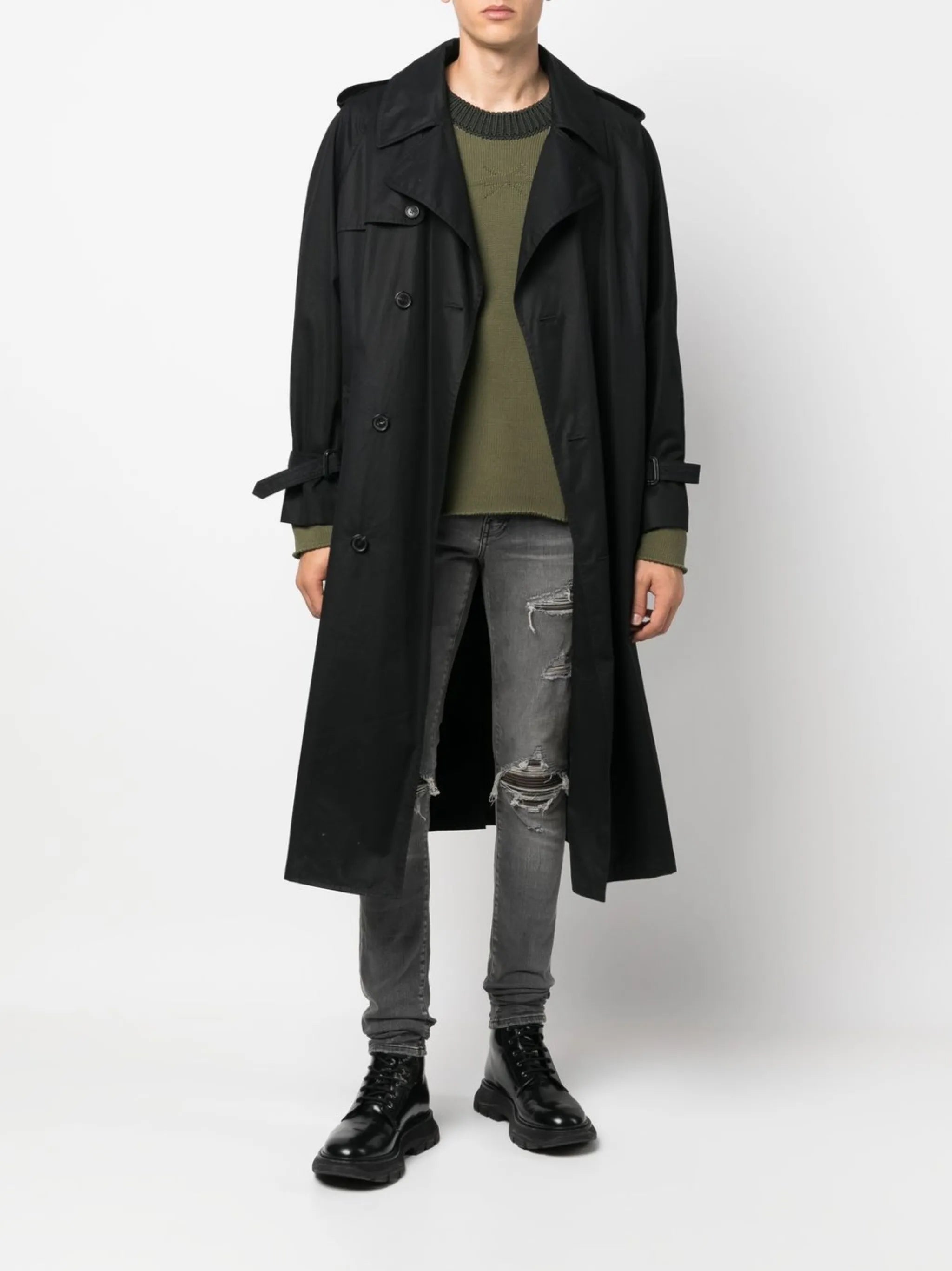 distressed-effect slim-fit jeans