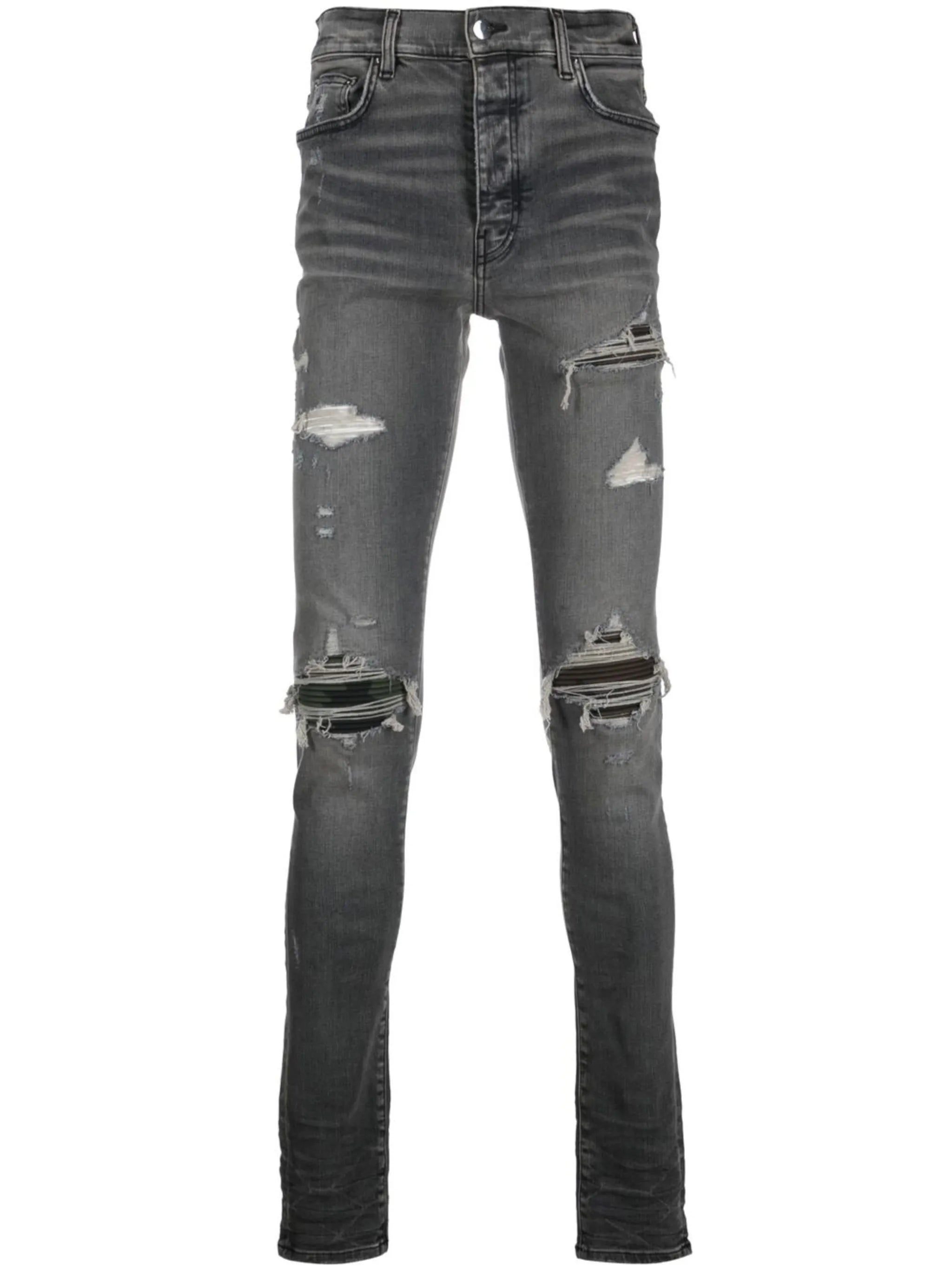 distressed-effect slim-fit jeans