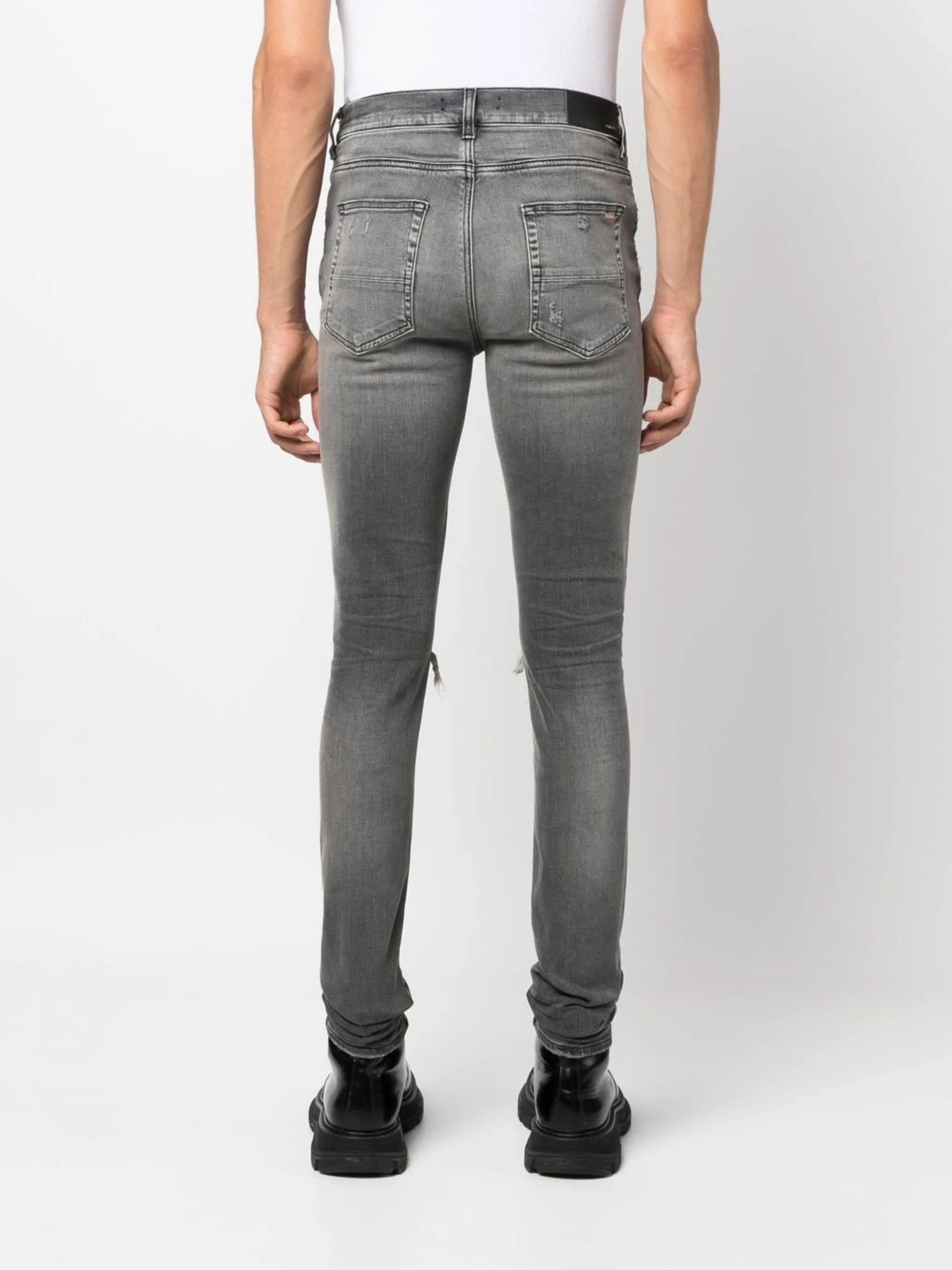 distressed-effect slim-fit jeans