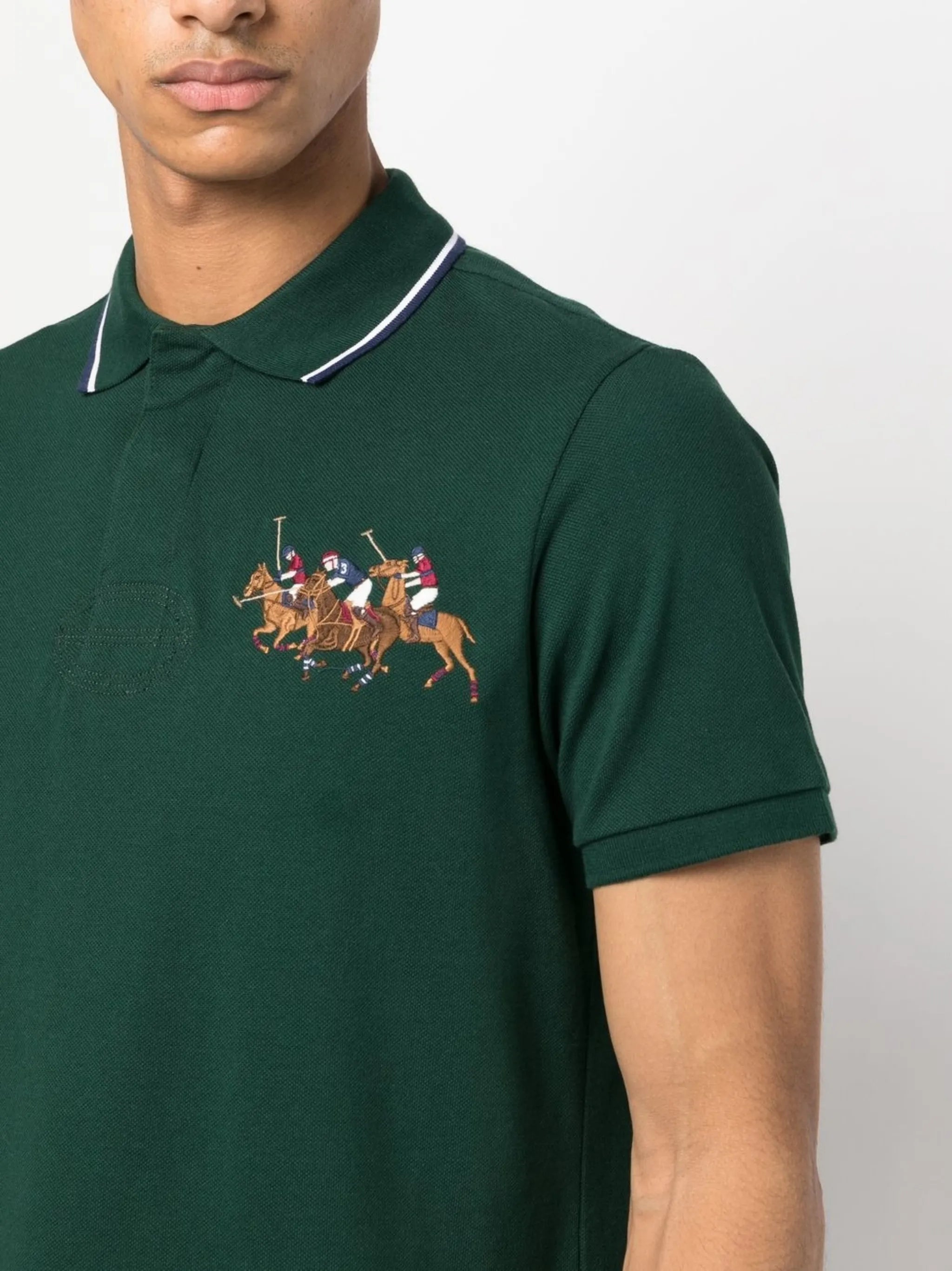 Triple-Pony cotton polo shirt