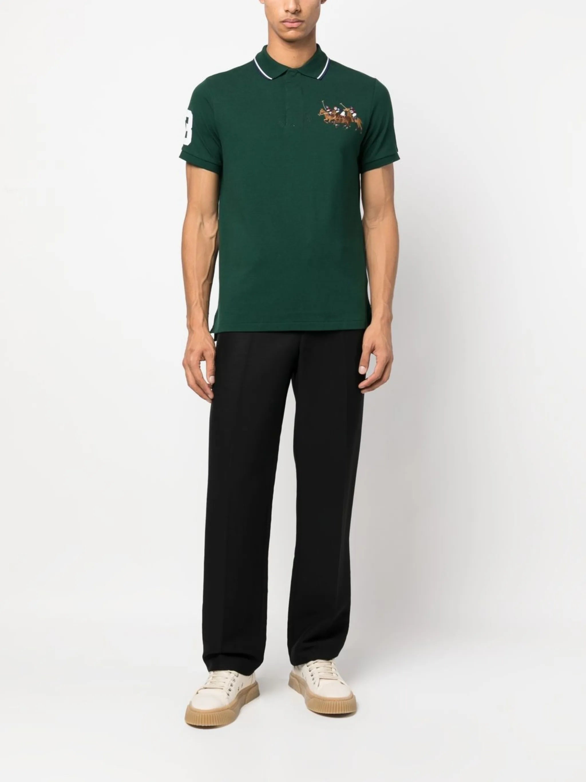 Triple-Pony cotton polo shirt