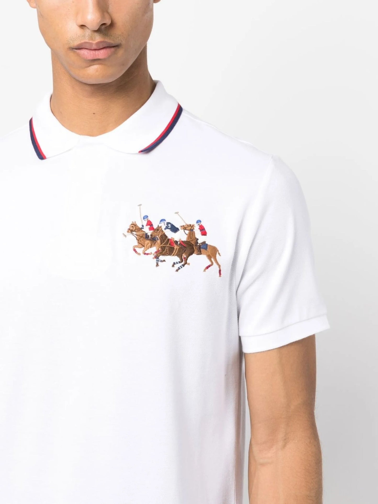 Triple-Pony cotton polo shirt